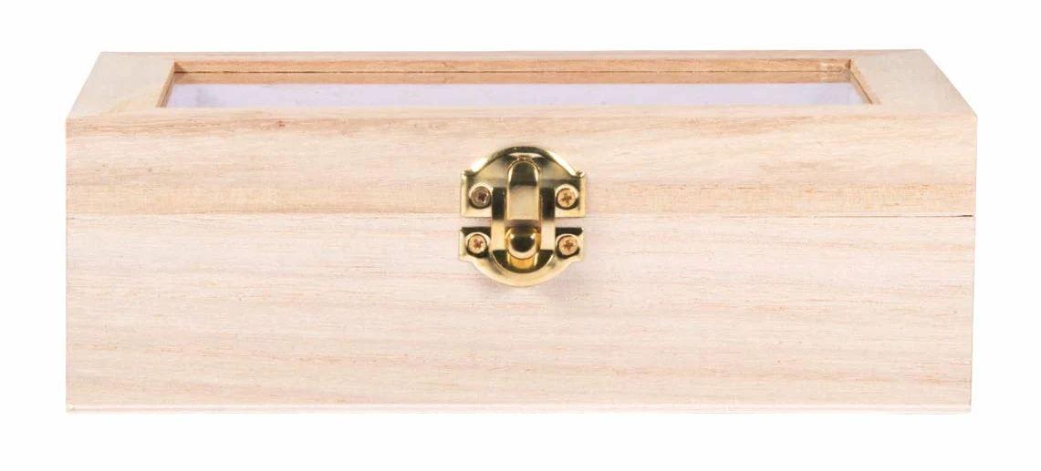 Rayher 62945505 drewniane pudełko z pokrywką, FSC100%, naturalne, 20 x 12,5 x 6,5 cm