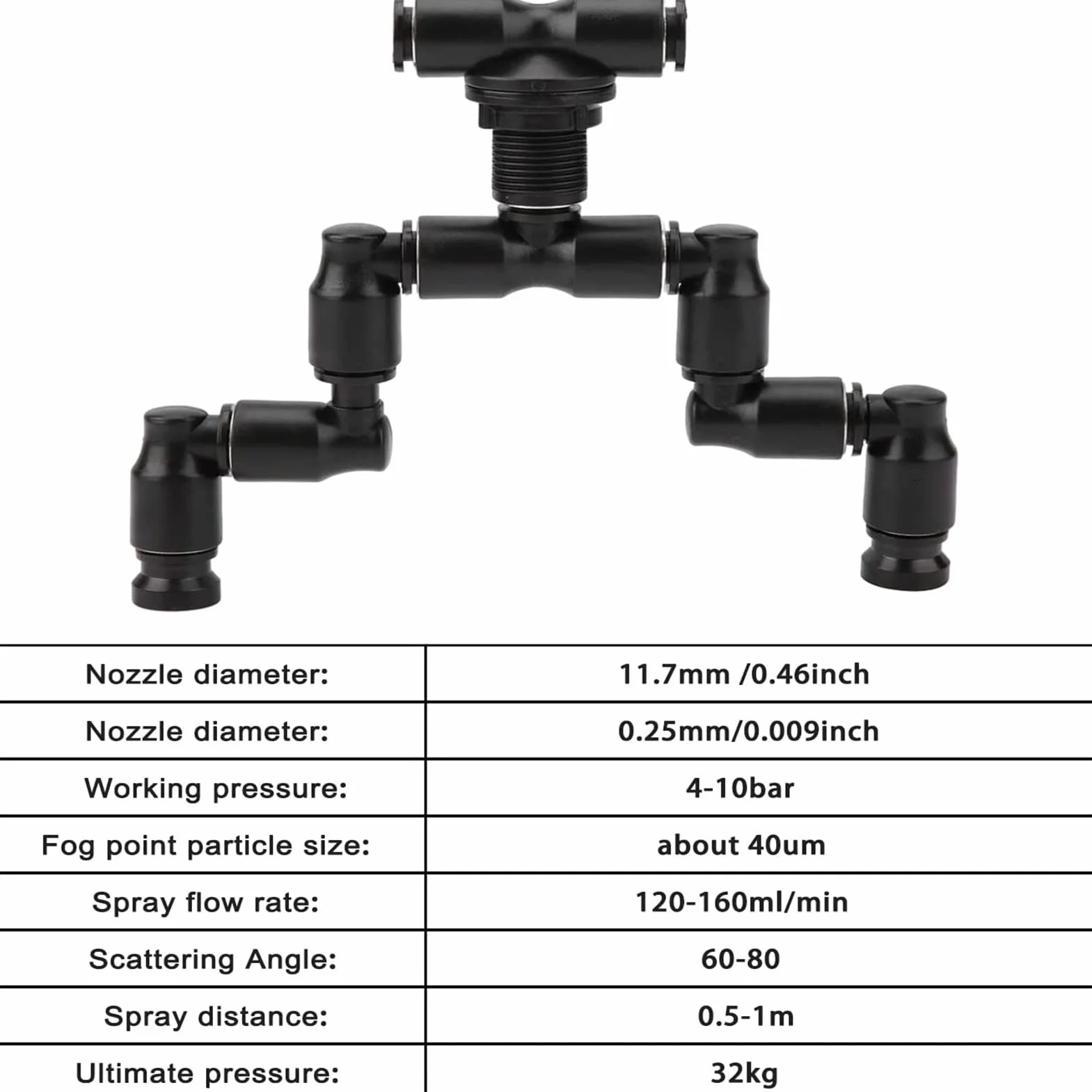 Dysza do terrarium 360° regulowana podwójna głowica mini zraszająca 1/4" Connect