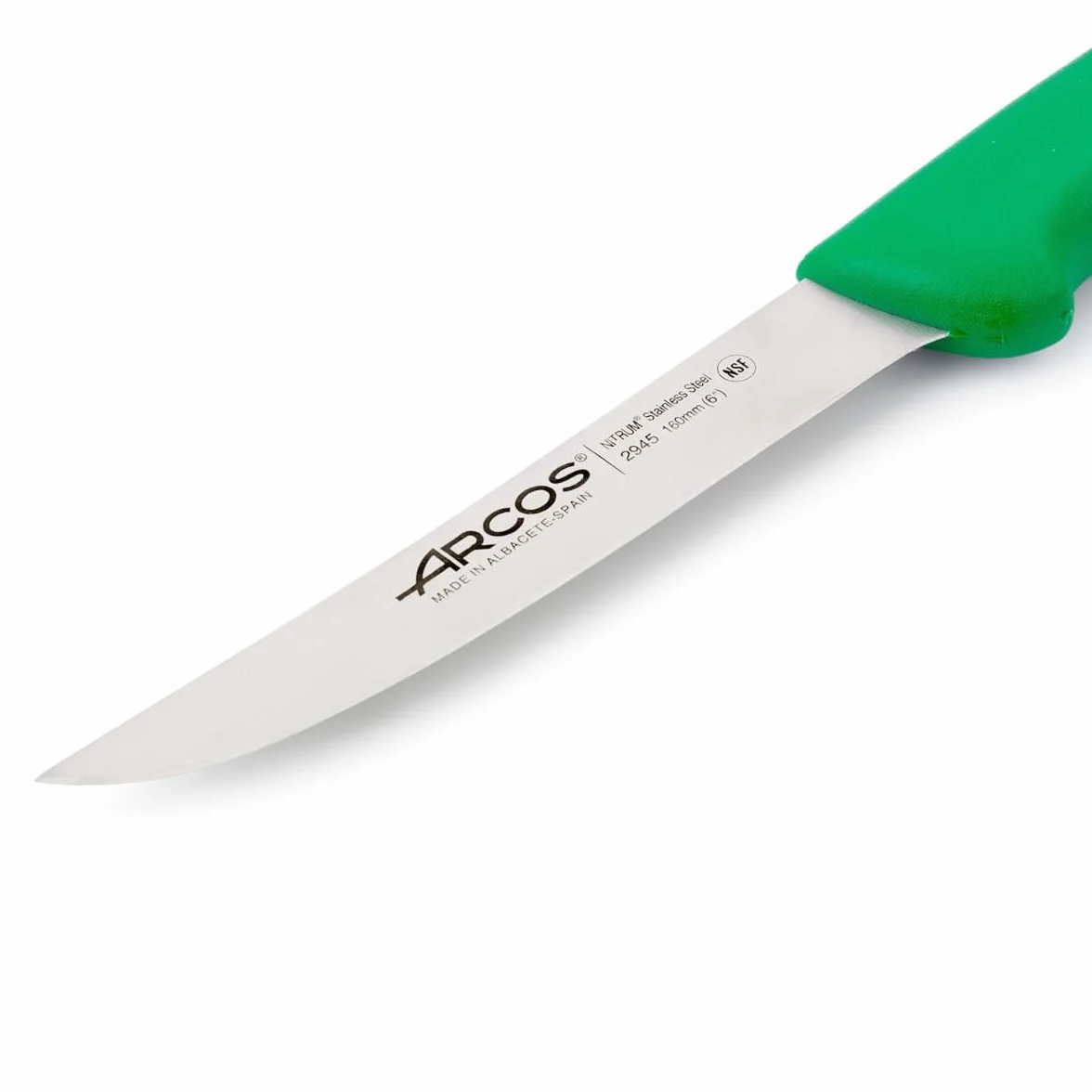 Arcos 294521 seria 2900-boning nóż nóż nitrm 160 mm (6,30 cala) - uchwyt polipropylenowy zielony kolor, stal nierdzewna 18/8