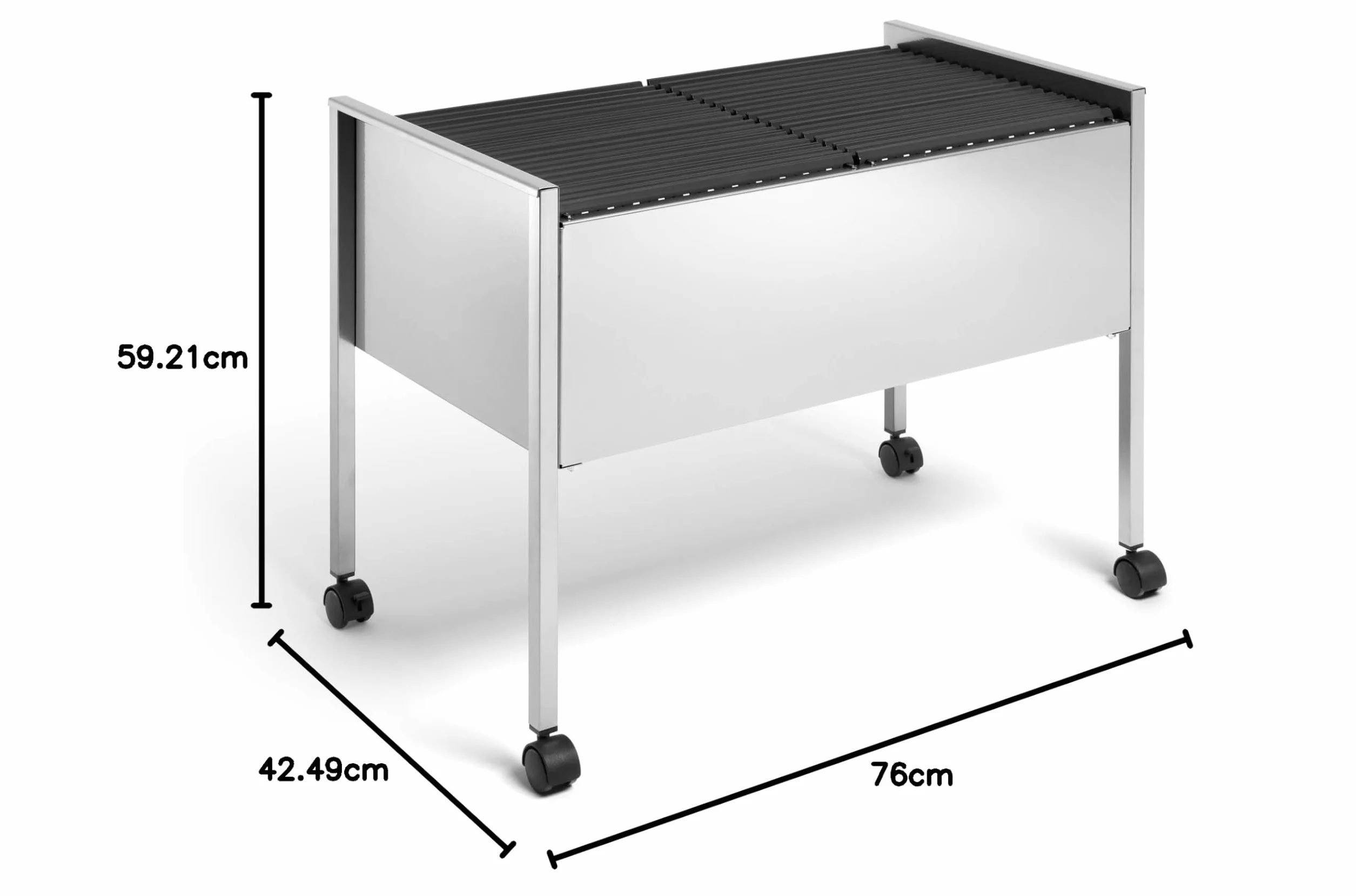 Durable 308223 Wózek na teczki zawieszkowe Eco 100 Duo, kolor srebrny.