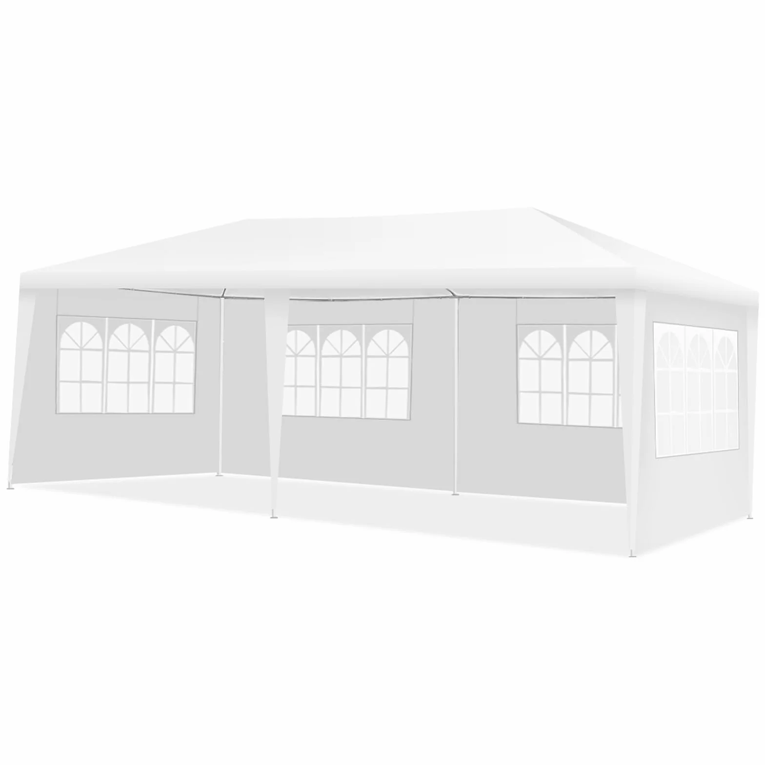 COSTWAY 3 x 6 m pawilon ogrodowy, namiot imprezowy z 4 zdejmowanymi ściankami bocznymi, namiot ogrodowy, pawilon wraz z torbą do przenoszenia, biały