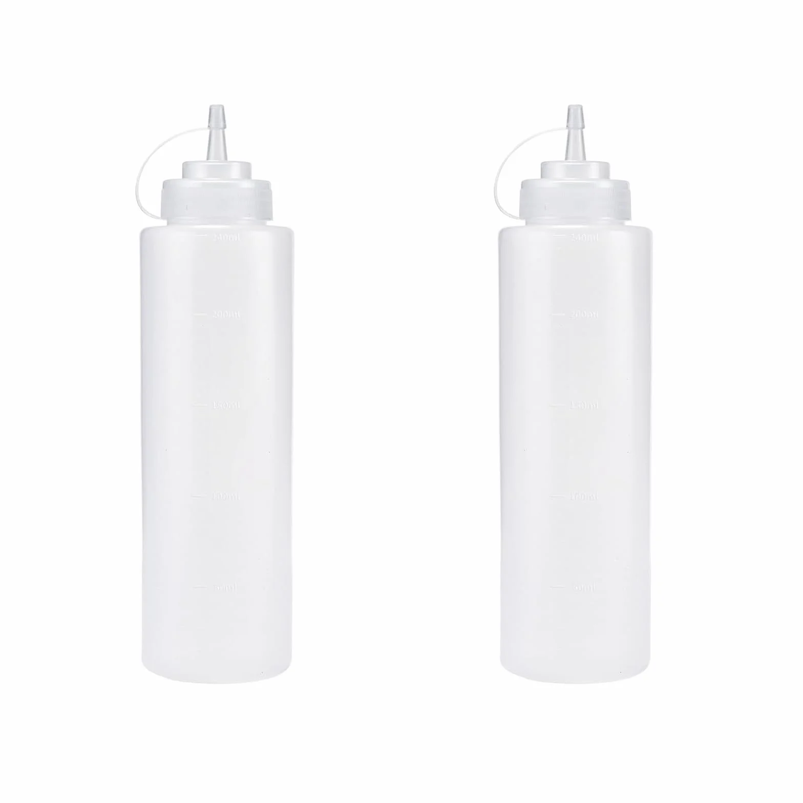 Butelki do wyciskania, 2 szt. 240 ml plastikowe butelki na sosy wyciskane z dyszami do wyciskania butelki na przyprawy dozowanie butelki keczupu do sosów BBQ syrop sos sałatkowy olej płyny
