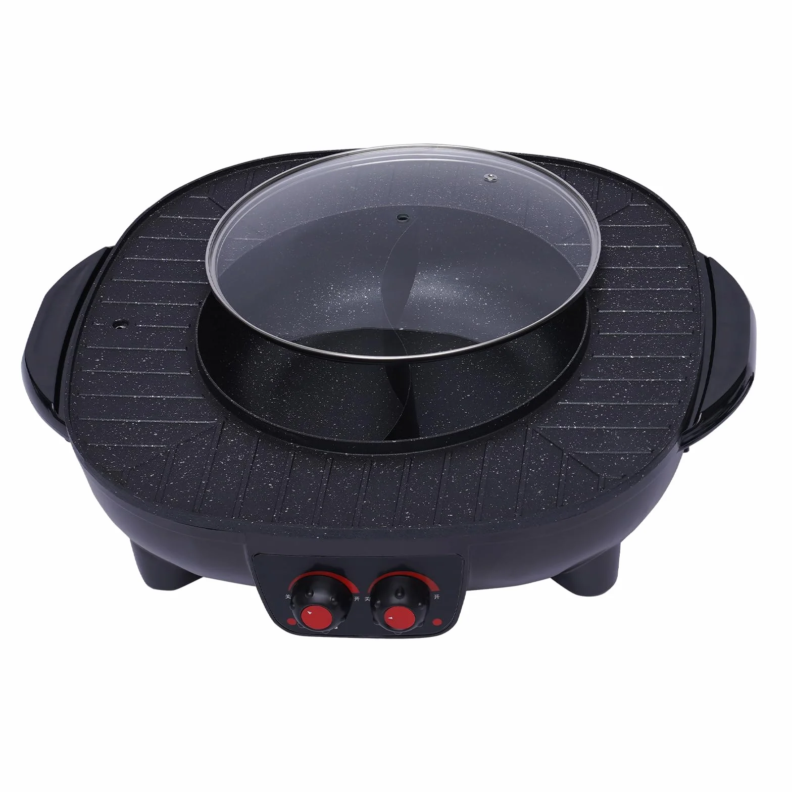 Hotpot i grill 2 w 1, 2000 W, elektryczny grill Hot Pot i Bbq, regulacja temperatury, zdejmowana płyta grzewcza, dla rodziny, na imprezę