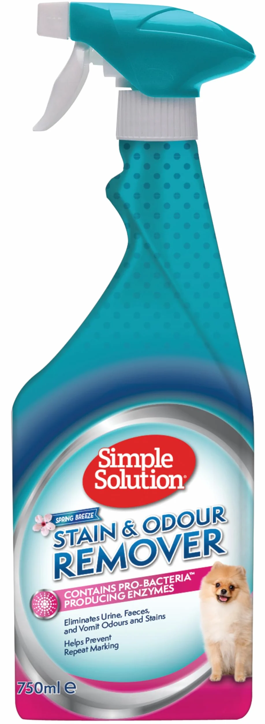 Simple Solution do usuwania plam i zapachów dla zwierząt domowych Enzymatyczny środek czyszczący z Moc czyszczenia probakteryjnego, Wiosenna bryza