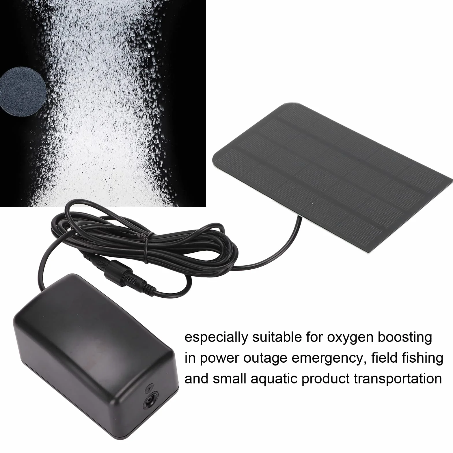 lyrlody Solarna Pompa Tlenowa 2,5 W Przenośny Aerator do Zbiornika na Ryby