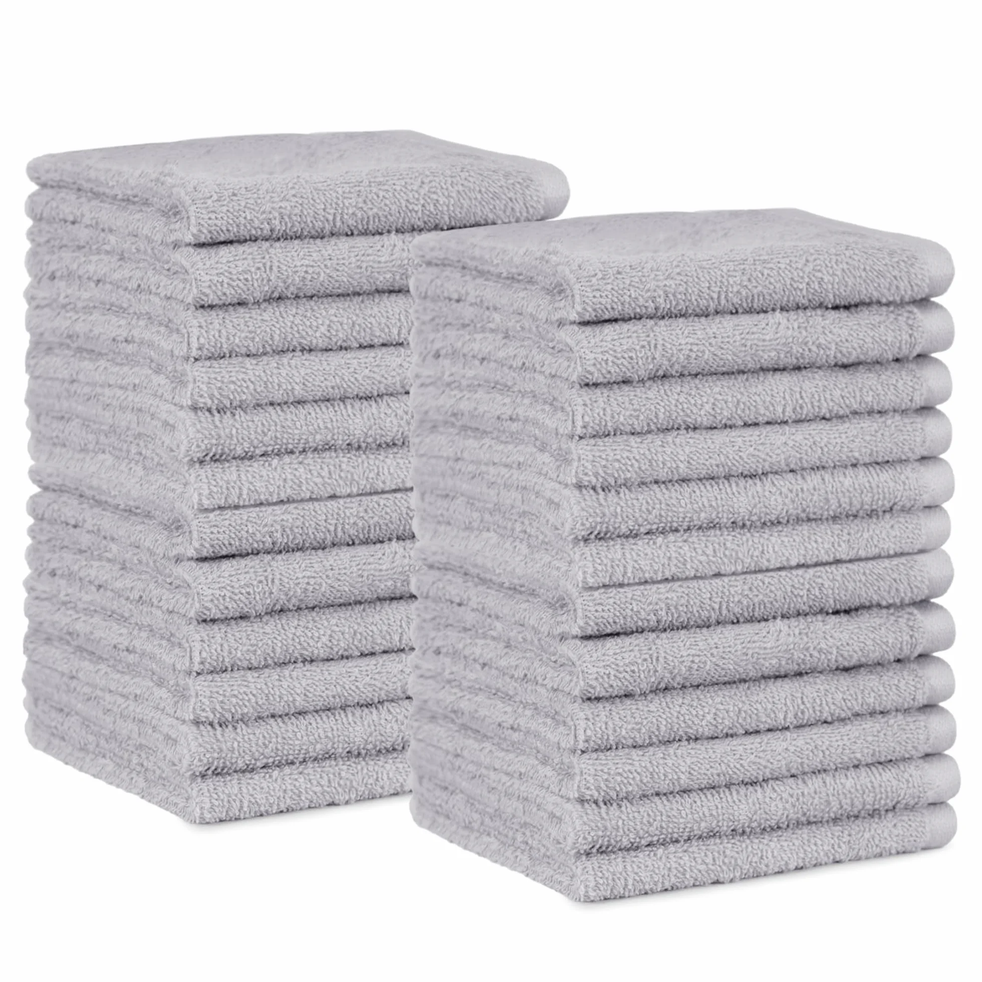 Amazonbasics Zestaw Ręczników, Bawełna, Szary, 24 sztuki