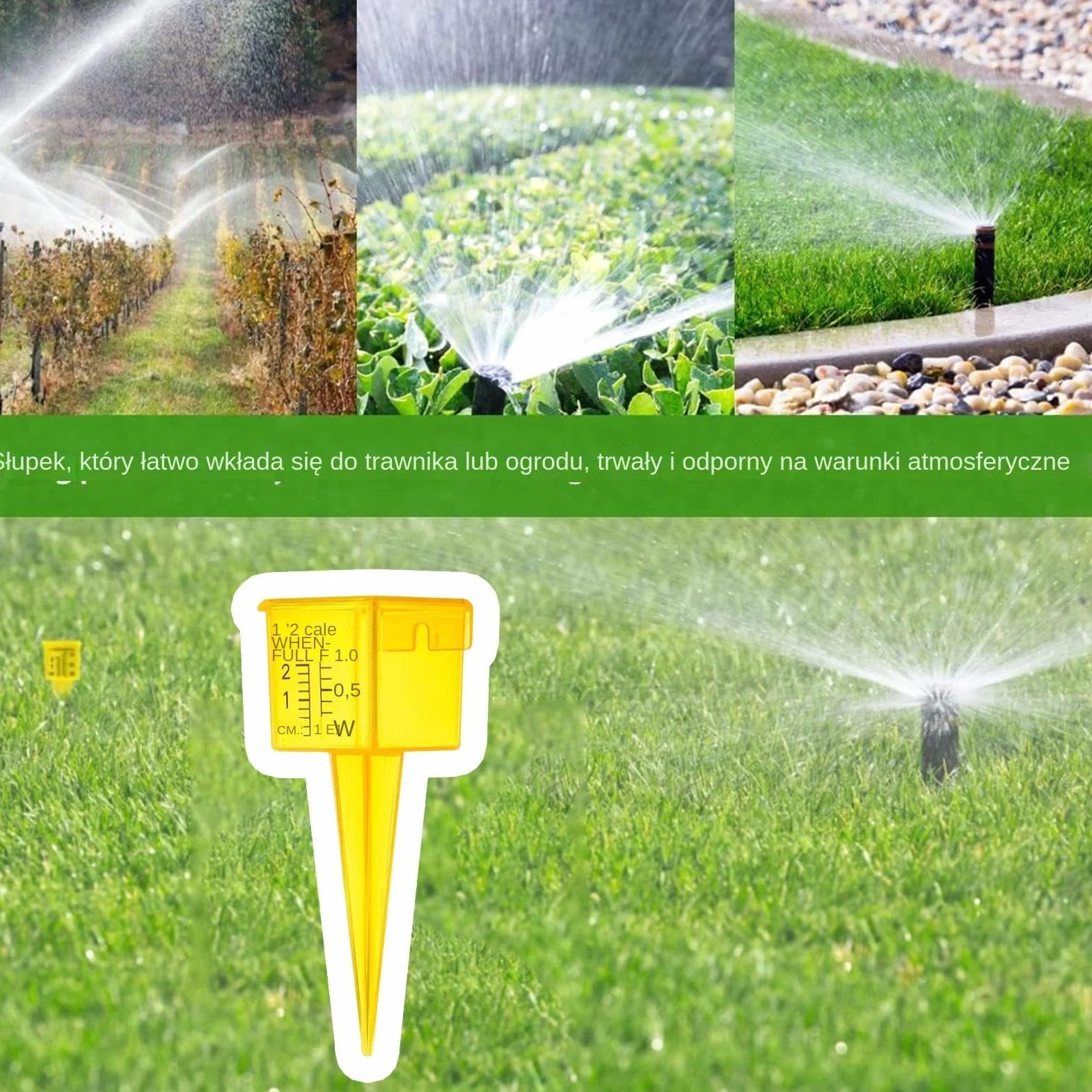 vRain Measure Gauge, Translucent Sprinkler Gauge, Portable Rain Gauge, Rainfall Measuring Tool, Reusable Rain Meter, Garden Rain Gauge, Sprinkler Catch Cups, Rain Gauge with Stake, Backyard Rain Gauge