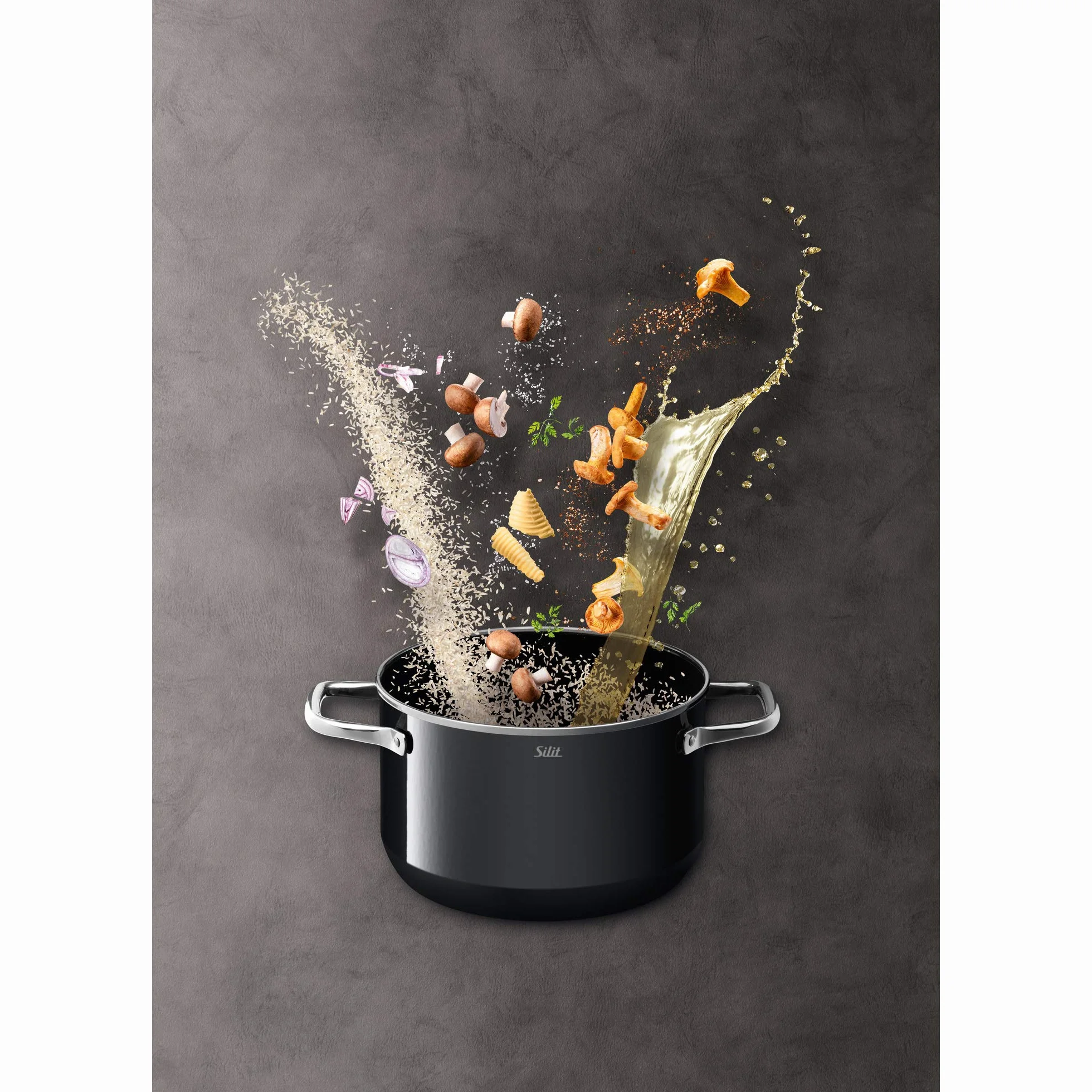 Silit Elegance Zestaw Garnków Indukcyjnych, 18/8 Stainless Steel, Przezroczysty/Czarny, 4 Sztuk