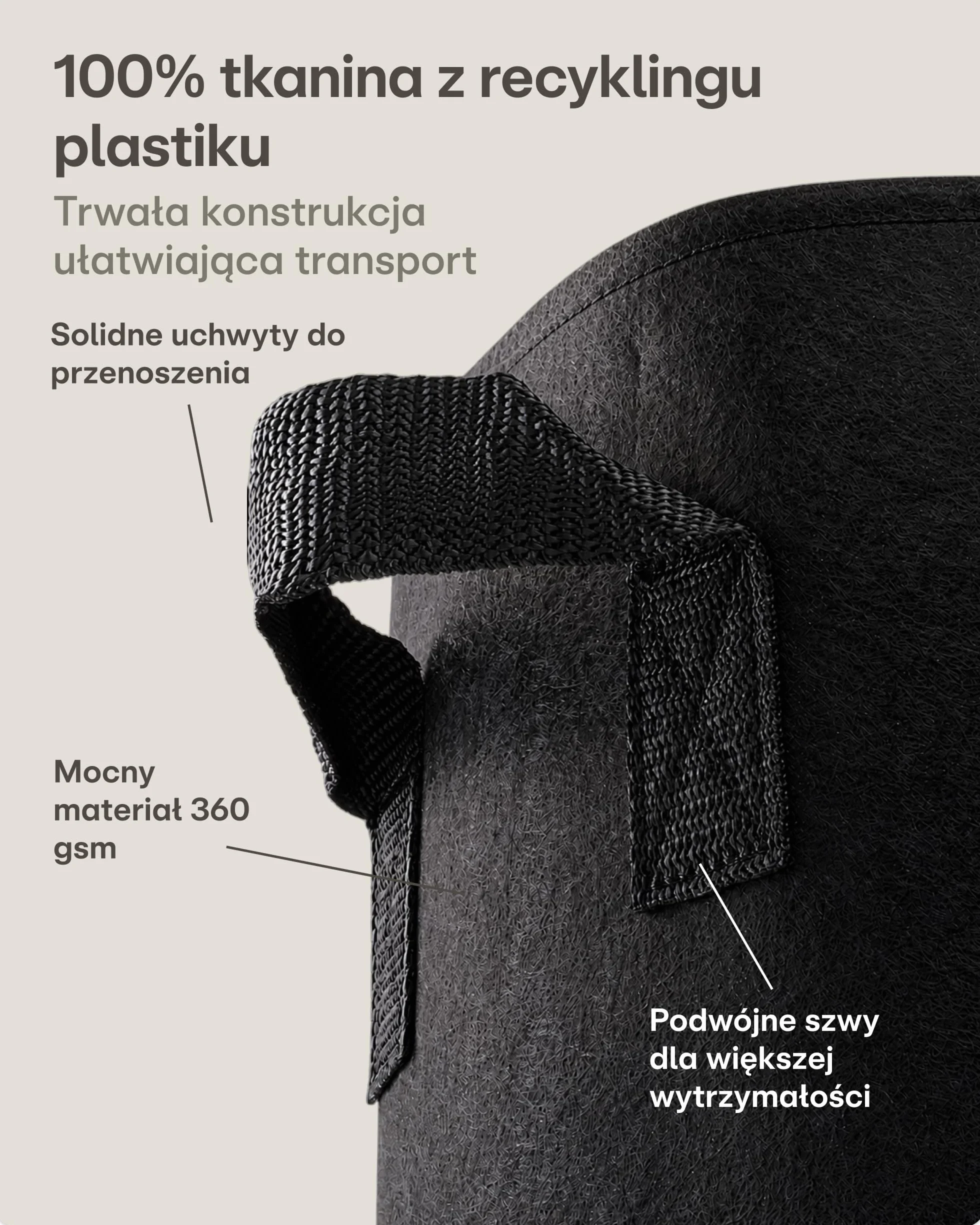 Worek do Sadzenia 40L - 3 Torby na Rośliny do Warzywa - Worek na Ziemniaki Wielokrotnego Użytku z Okienkiem i Etykietą - Wewnętrzny i Zewnętrzny Worek na Ziemniaki