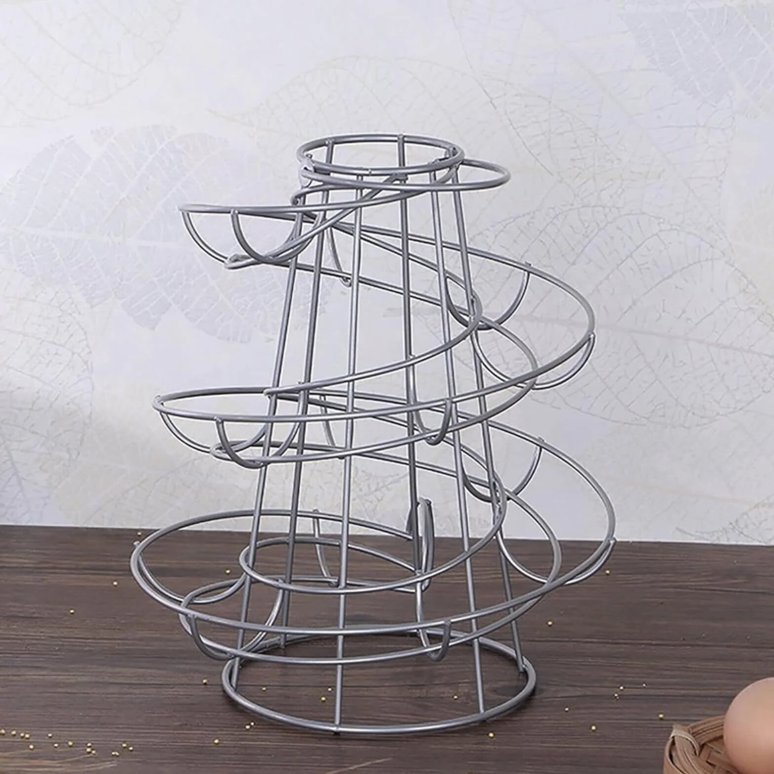 koszyczki na jajka z drutu, Kuchenny kosz na jajka Żelazny uchwyt na półkę Srebrny 20x20x24in