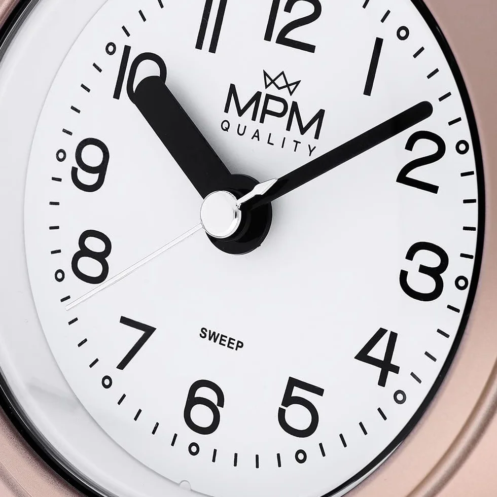 MPM Quality Designerski zegar łazienkowy z tworzywa sztucznego, kwarcowy mechanizm zegarowy, wodoszczelny, 3-5 ATM, różowy, Ø 135 mm, nadaje się również do użytku na zewnątrz i jako zegar łazienkowy,