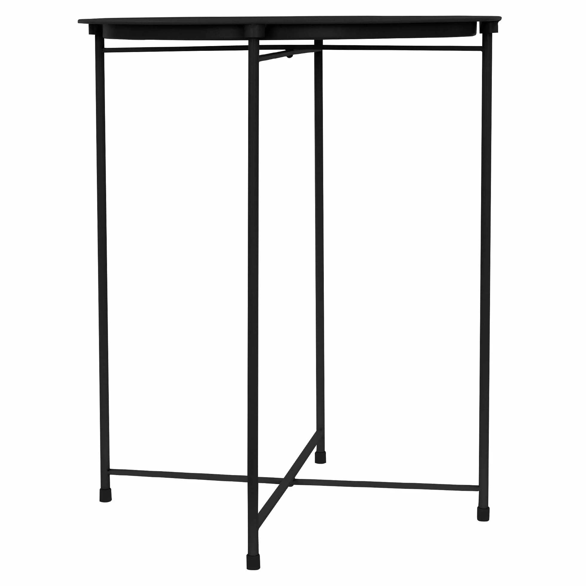 ML-Design Stolik boczny okragly Ø43xH52 cm wykonany z metalu, czarny, stolik kawowy z wyjmowana taca, skladany, stabilny, stolik do salonu stolik kawowy stolik nocny stolik ogrodowy