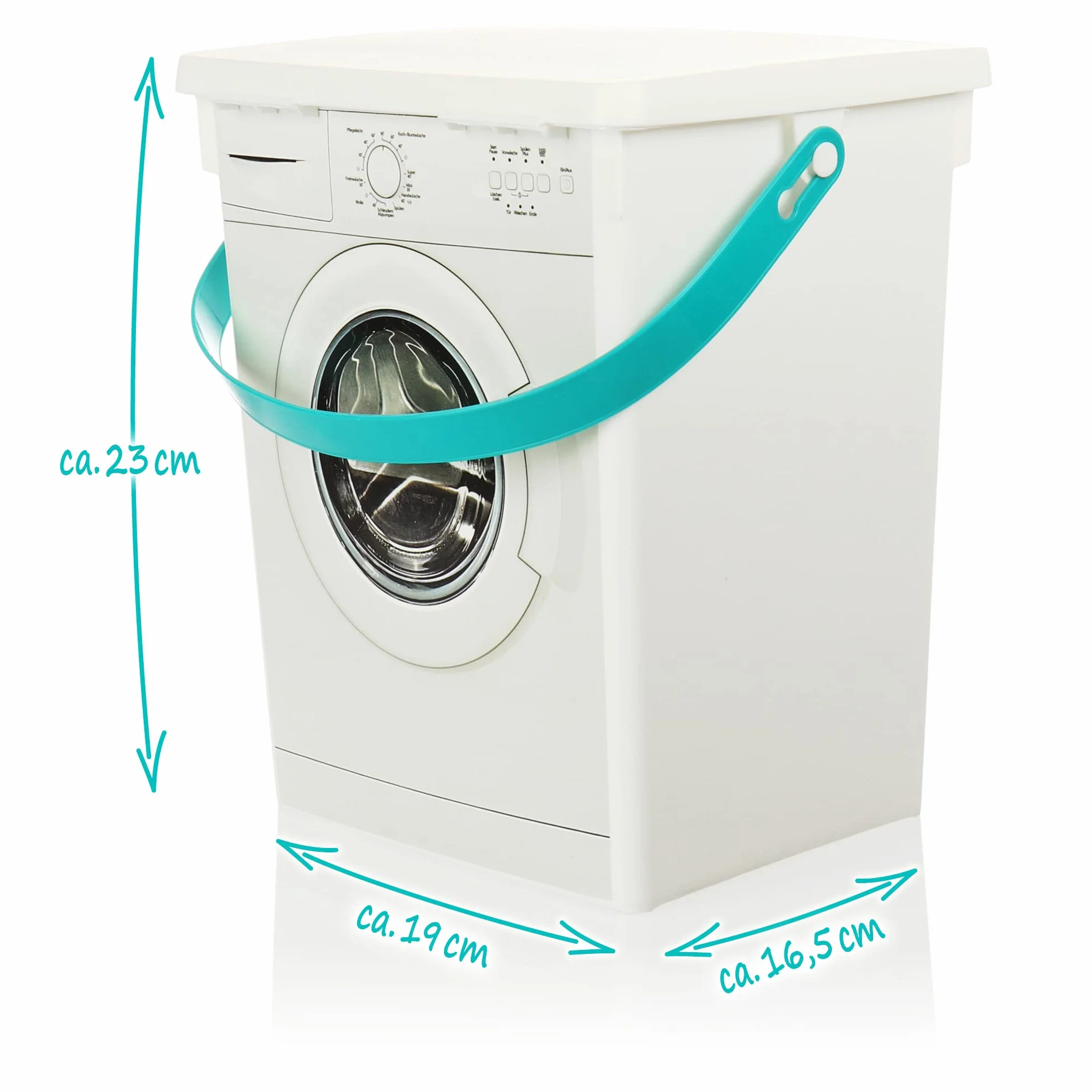 COM-FOUR® pojemnik na detergent wykonany z tworzywa sztucznego pochodzacego z recyklingu - pudelko do przechowywania z pokrywka - do przechowywania detergentu, tabletek, krazków i saszetek
