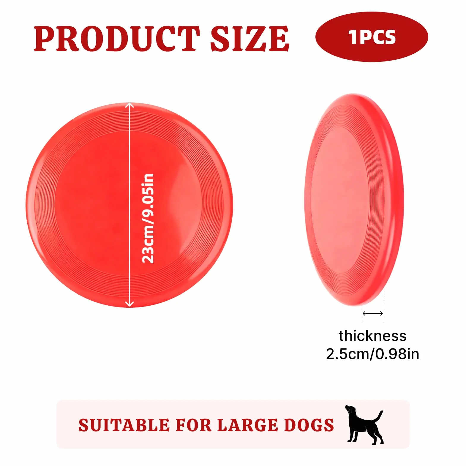 Frisbee Pies z naturalnego kauczuku dla małych i średnich psów, czerwona