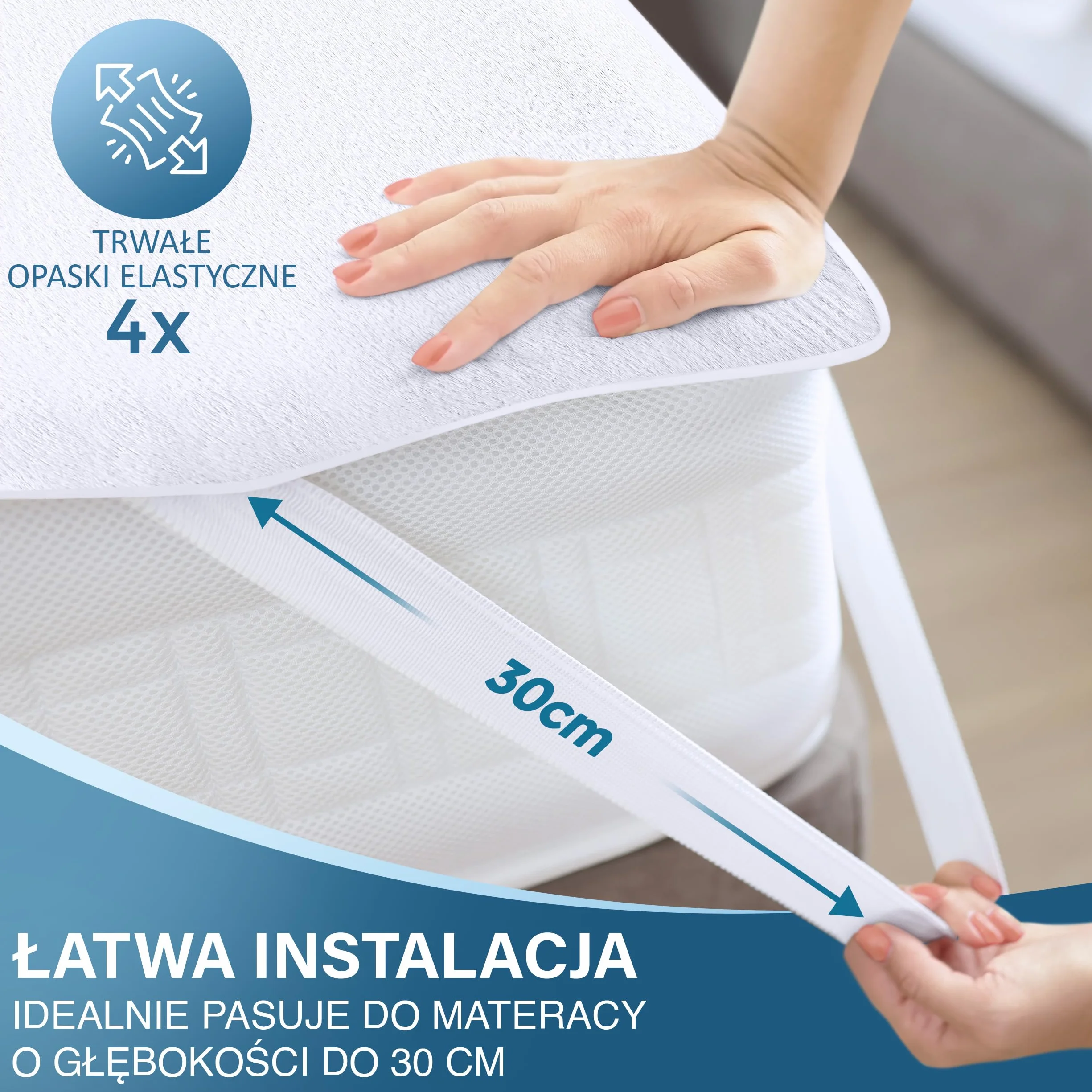 Utopia Bedding Ochraniacz na materac 140 x 200 cm Wodoodporny, z elastycznymi paskami narożnymi, oddychający materac nawierzchniowy z certyfikatem Oeko-TEX, ochrona materaca