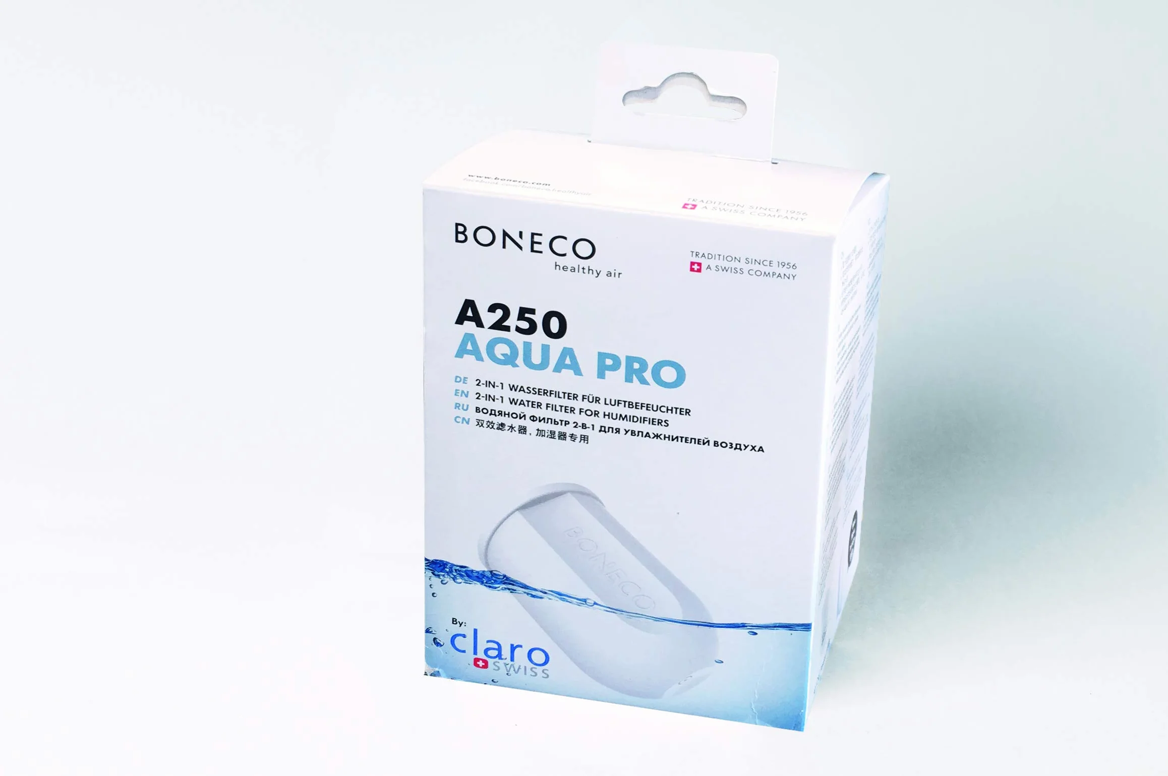 BONECO A250 – filtr wodny Aqua Pro 2w1 do mgiełkowego nawilżacza powietrza, kolor biały
