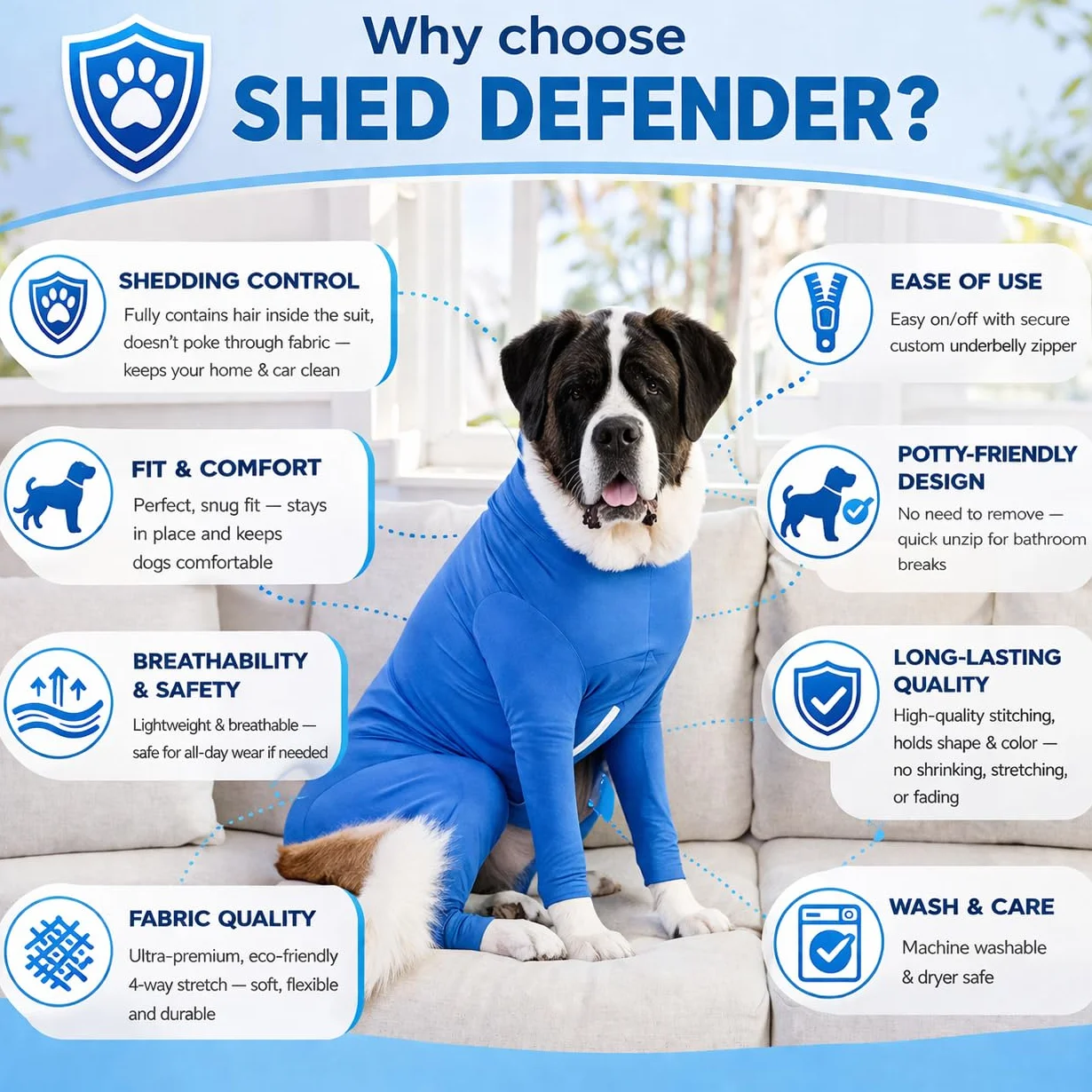Shed Defender Pies Onesie Estetyczny XXL Różowy Zawiera wylanie sierści Zmniejsz niepokój Wymień Stożek Medyczny