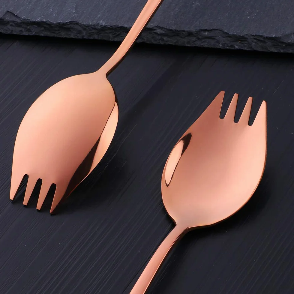 Bisda Spork łyżki widelca ze stali nierdzewnej, 6 sztuk, do kuchni, na kemping, wędrówki, piknik