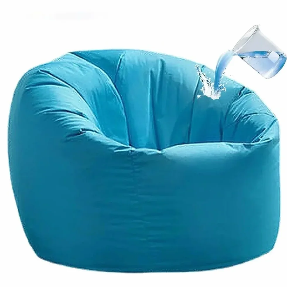 Zewnętrzny wodoodporny worek sako bez wypełnienia fotel, kanapa z workiem, zewnętrzny ogród plaża basen pływający pufa dla dzieci dorośli(Royal Blue,L-D100cm-cover)
