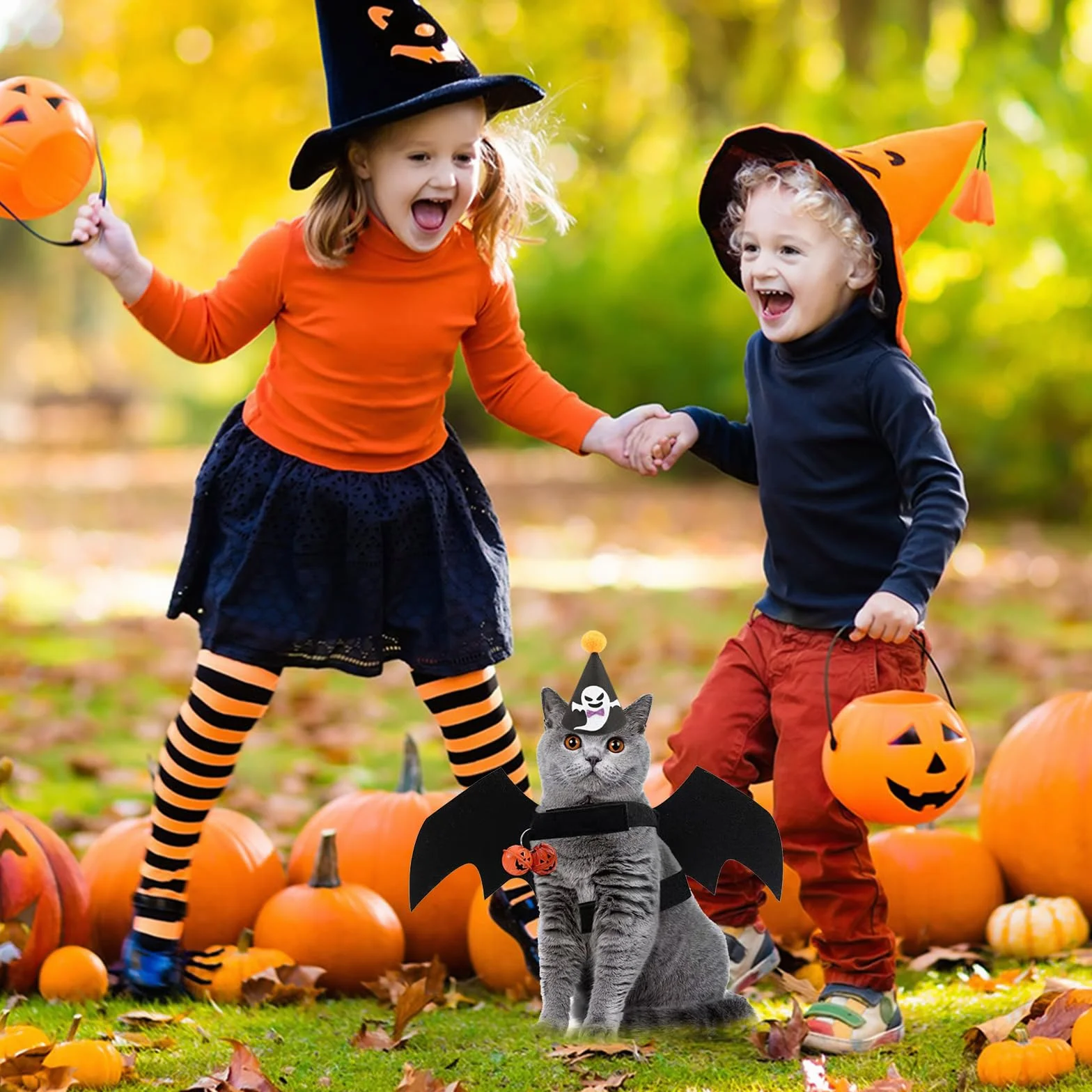 Kostium na Halloween dla zwierząt domowych, skrzydła nietoperza dla kota kostiumy dla kota na cosplay karnawał