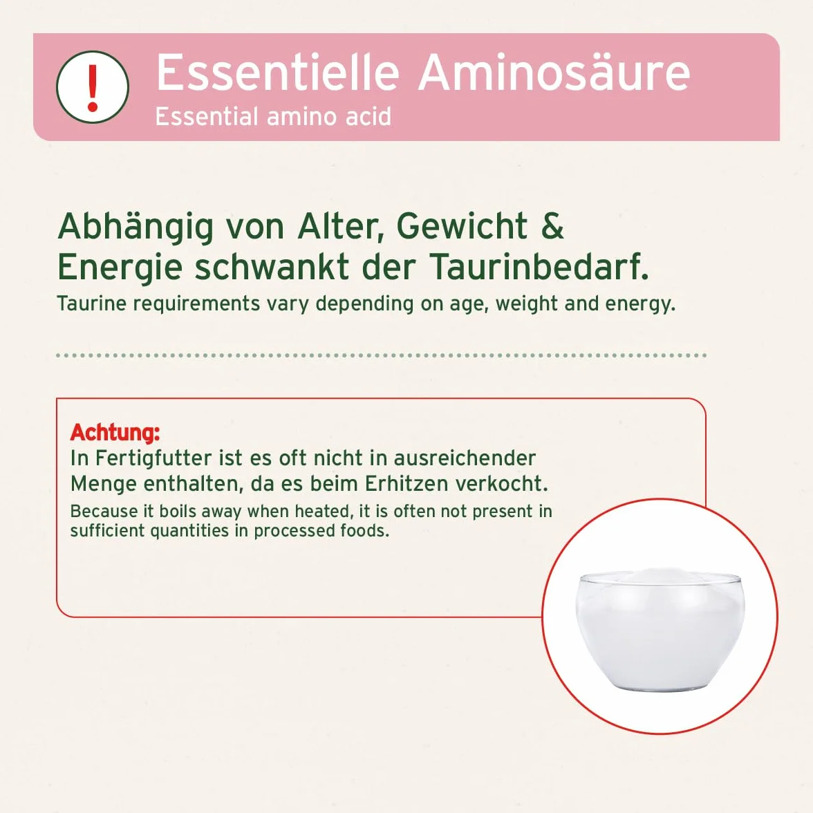 AniForte Taurin für Hunde 100g - Rein, essentielle Aminosäure, Unterstützung Abwehrkraft & Zellstoffwechsel, Erhaltung Herzfunktion & Herzkreislaufsystem, wertvolle Futterergänzung (100 g)