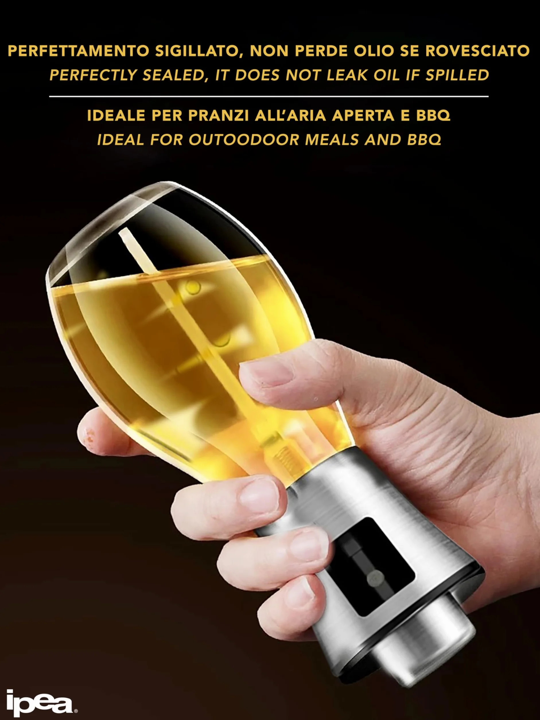IPEA Szklany dozownik na oliwę w sprayu 170 ml do oleju i octu - dozownik rozpylacza do domu, kuchni, restauracji