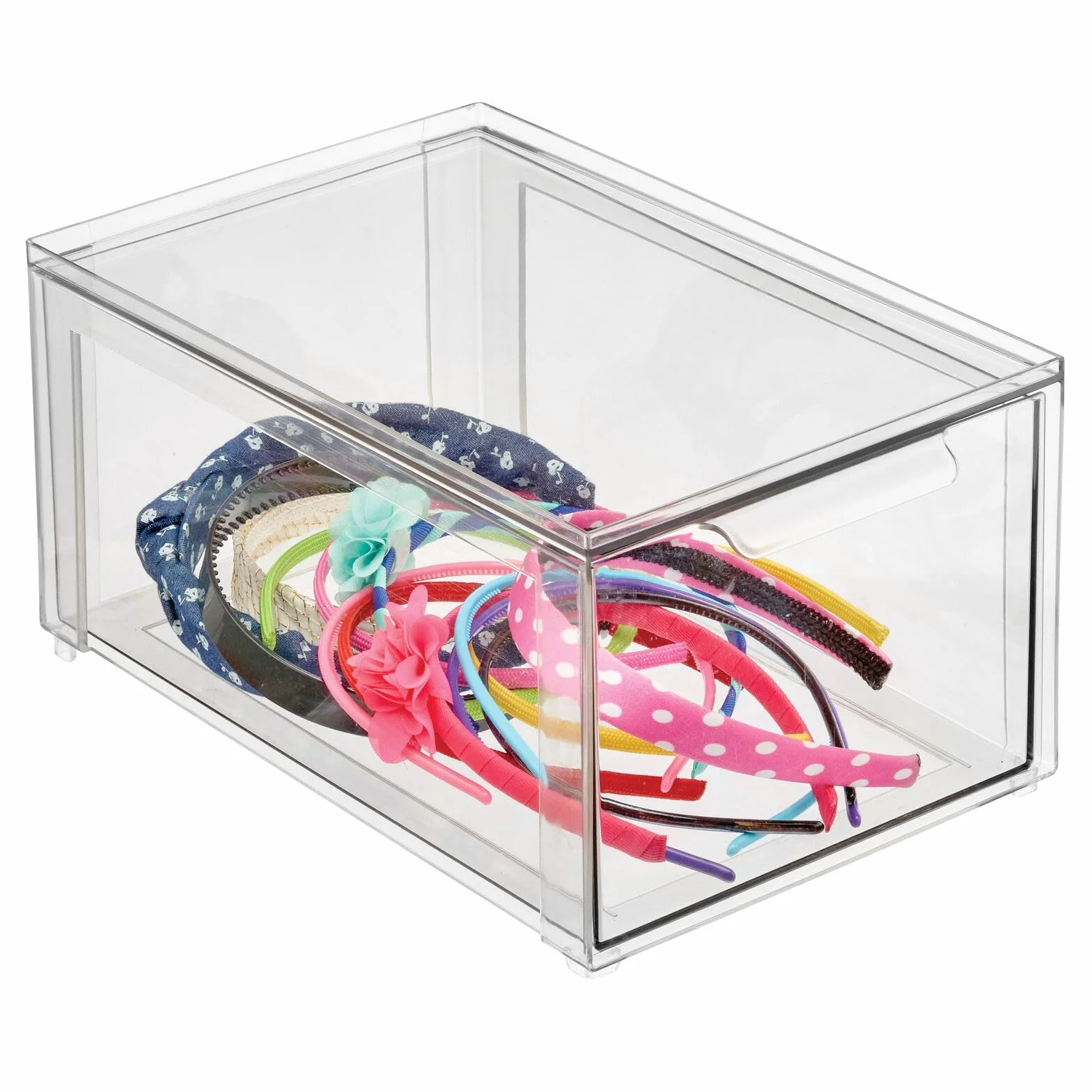 mDesign Zestaw 4 plastikowych pudełek do przechowywania z wyciąganą szufladą, pudełko do przechowywania przyborów toaletowych, kosmetyków, kosmetyków, kosmetyków, kosmetyków