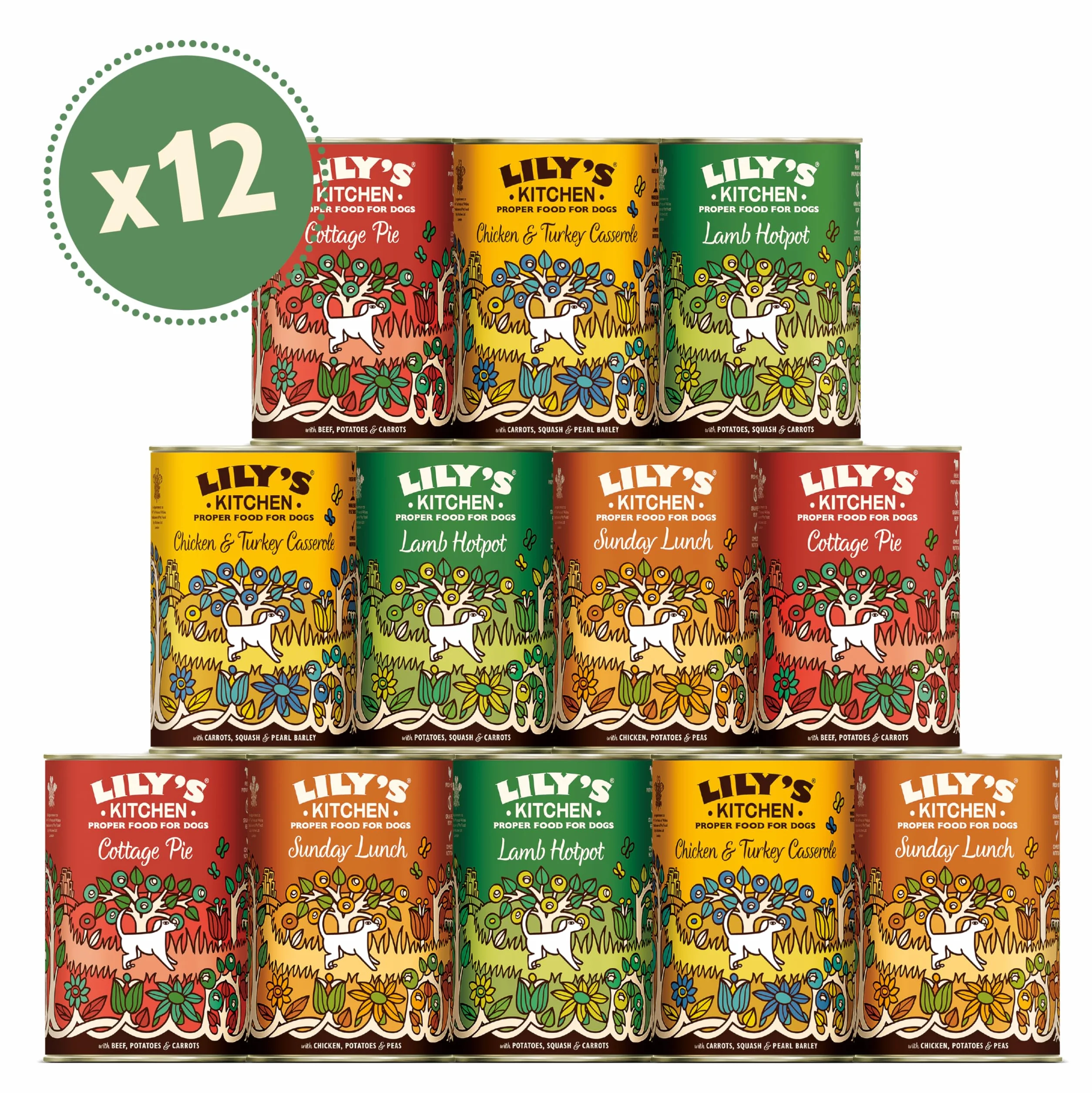 Lily's Kitchen Classic Karma dla Psa, Miks Smaków, 12 x 400g
