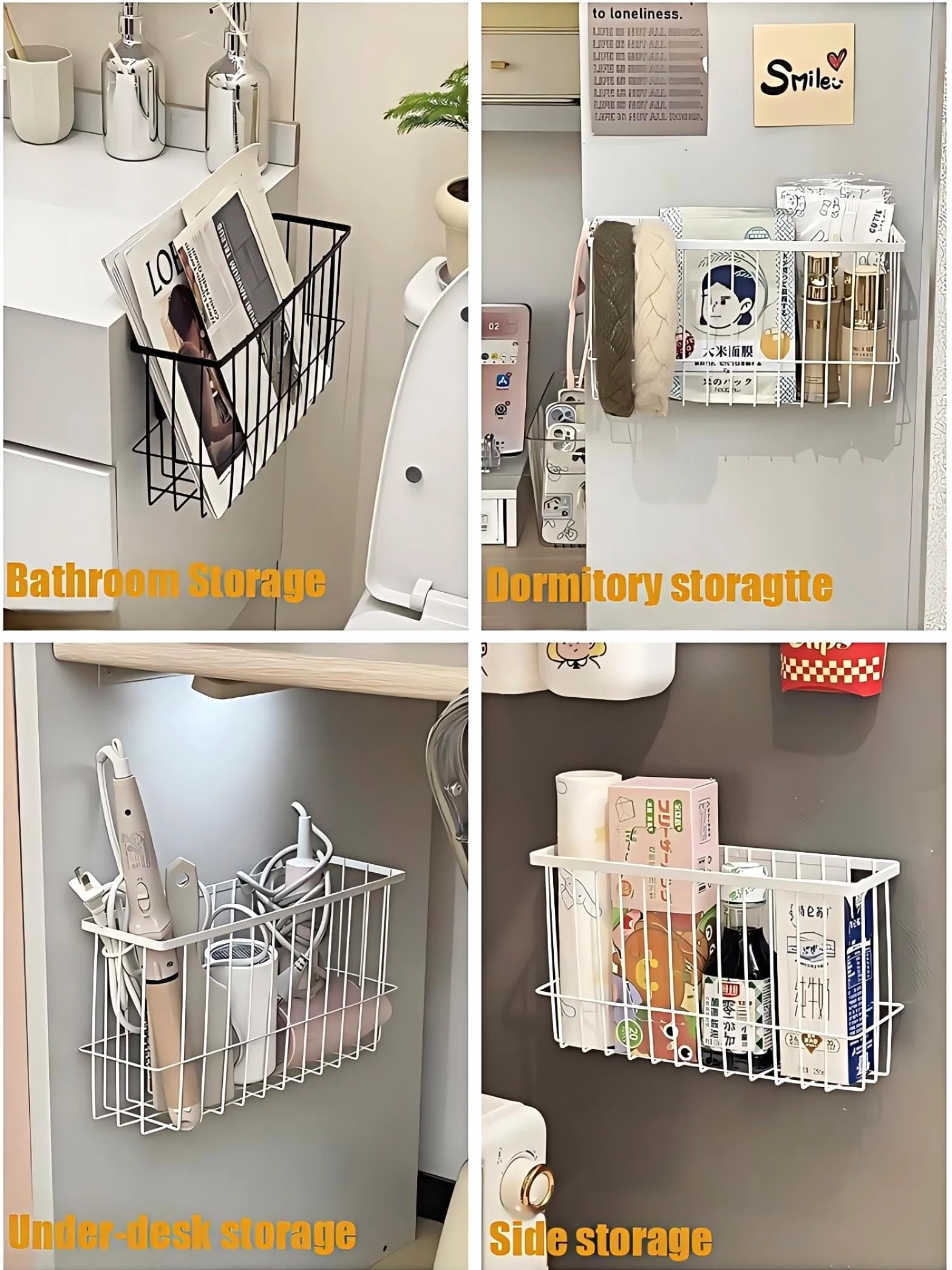Organizer na przyprawy do lodówki - wszechstronny organizer na lodówkę - magnetyczna półka kuchenna - magnetyczny uchwyt na torby na przyprawy oszczędzający miejsce, biały, 25,5 x 15 x 7,5 cm