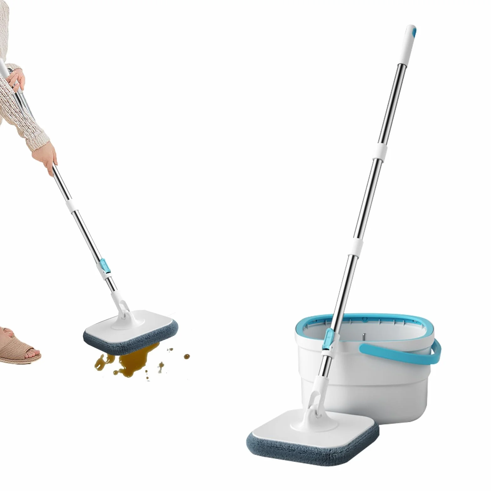 Zestaw Mopa i Wiadra do Czyszczenia Zaopatrzenie Do Sprzątania I | Bezdotykowe Mop i Więdro do Mycia Do Salonu Sypialni Kuchni Łazienki I Gabinetu