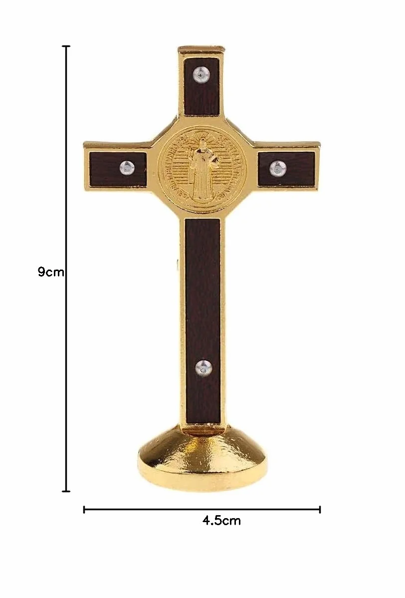 POFET - Statua ukrzycyfiksu Jezusa Chrystusa na krzyżu do samochodu, domu, kaplicy, złota