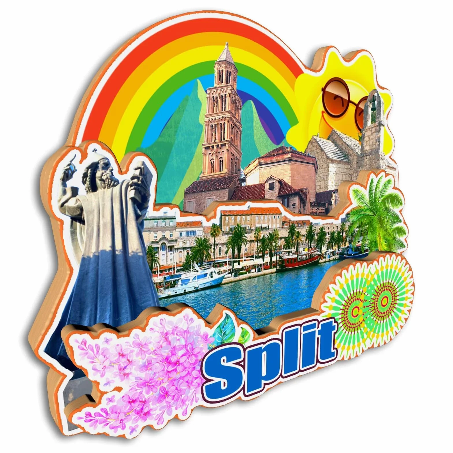 Magnes na lodówkę Split Chorwacja magnes na lodówkę pamiątki z podróży po mieście prezenty turystyczne 3D klasyczne zabytki ręcznie robione rękodzieło dekoracja domu -3956