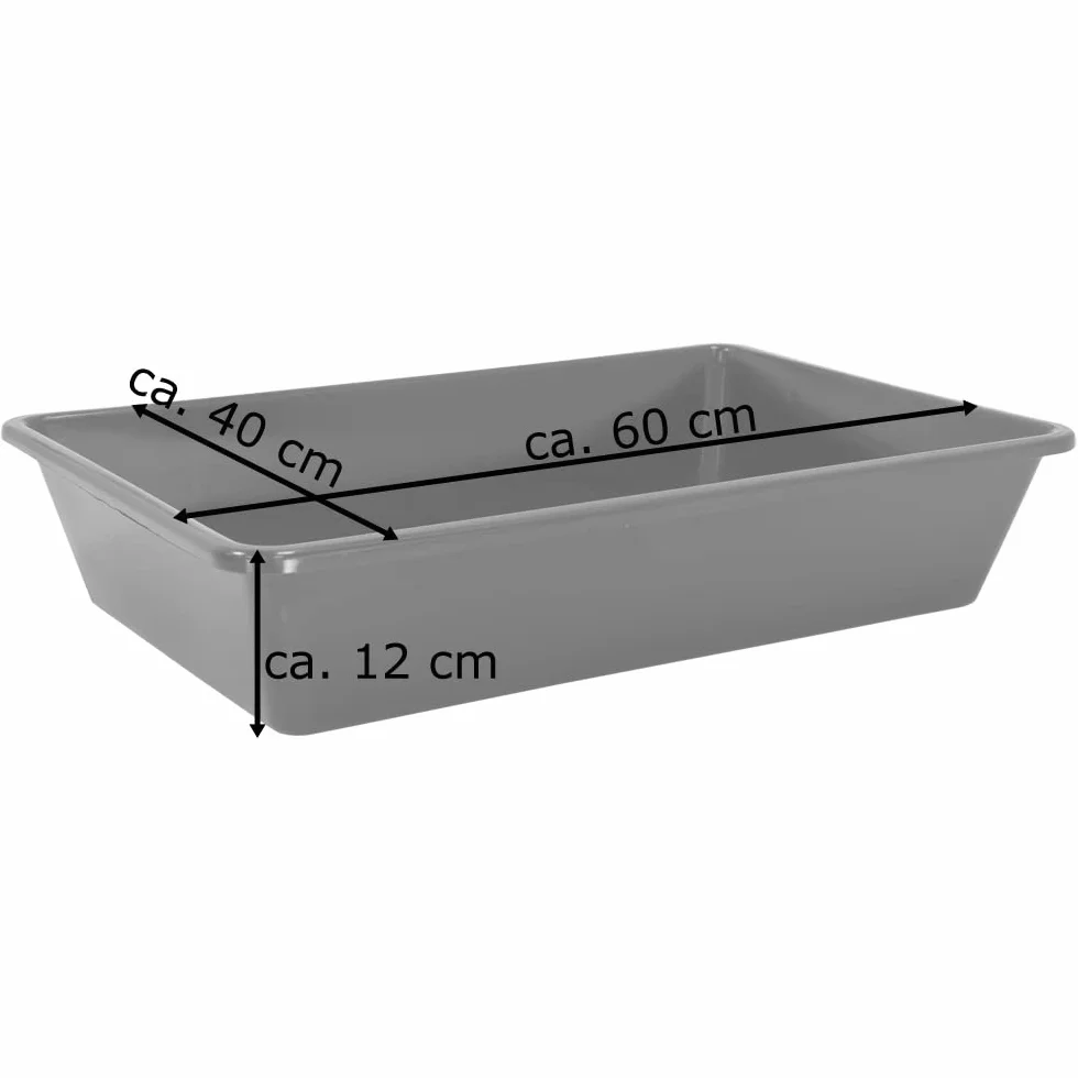 Plastikowa wanna z tworzywa sztucznego 20L 60x40x12 cm Czarna