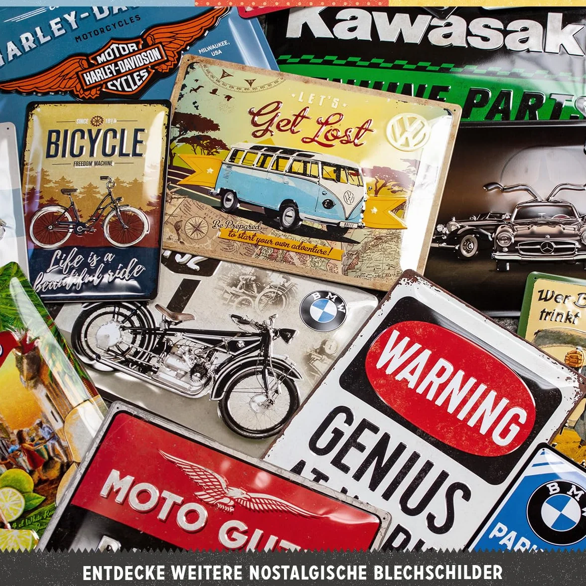 Nostalgic-Art Retro tabliczka z blachy, 15 x 20 cm, Harley-Davidson – Route 66 Road King Classic – Pomysł na prezent dla motocyklistów, Official License Product (OLP), z metalu, Styl vintage
