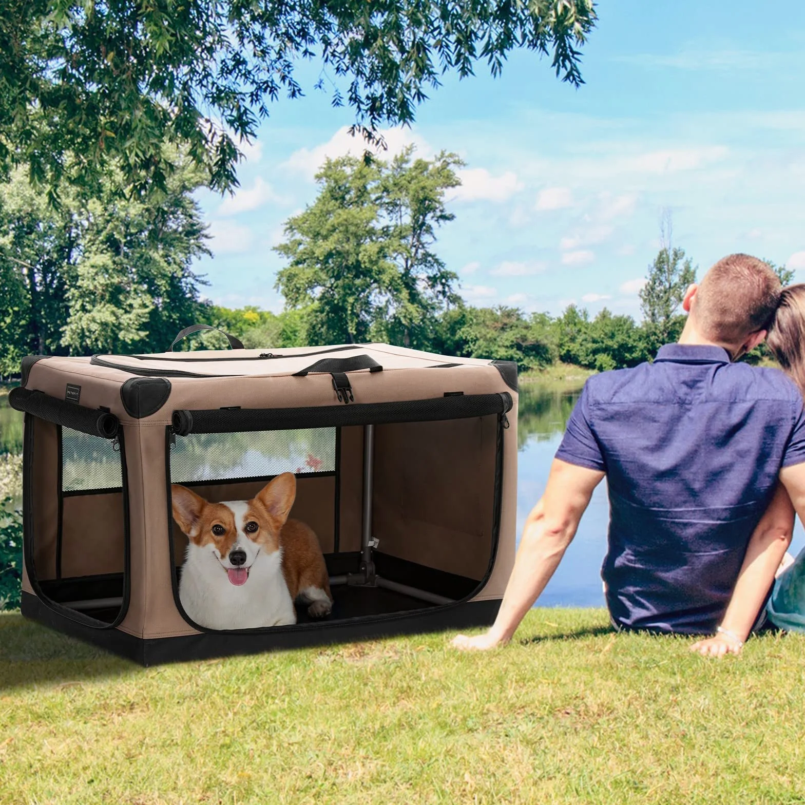 Petsfit Składane Pudełko dla Psów Średnich i Dużych z Materiałem Transportowym