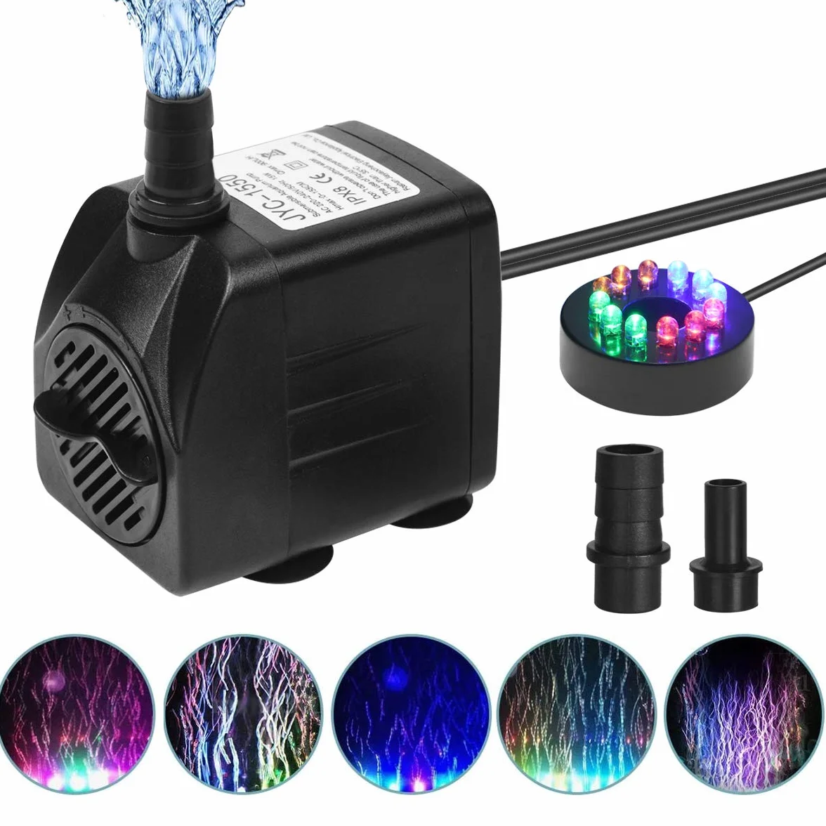 flintronic Pompa wodna LED 15W 1,5m 12 diod 4 kolory 2 dysze
