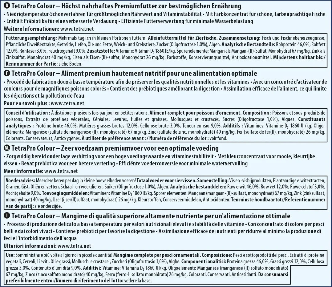 Tetra Pro Colour Multi-Crisps – karma dla ryb premium z koncentratem barwnym dla pięknych, kolorowych ryb, 250 ml