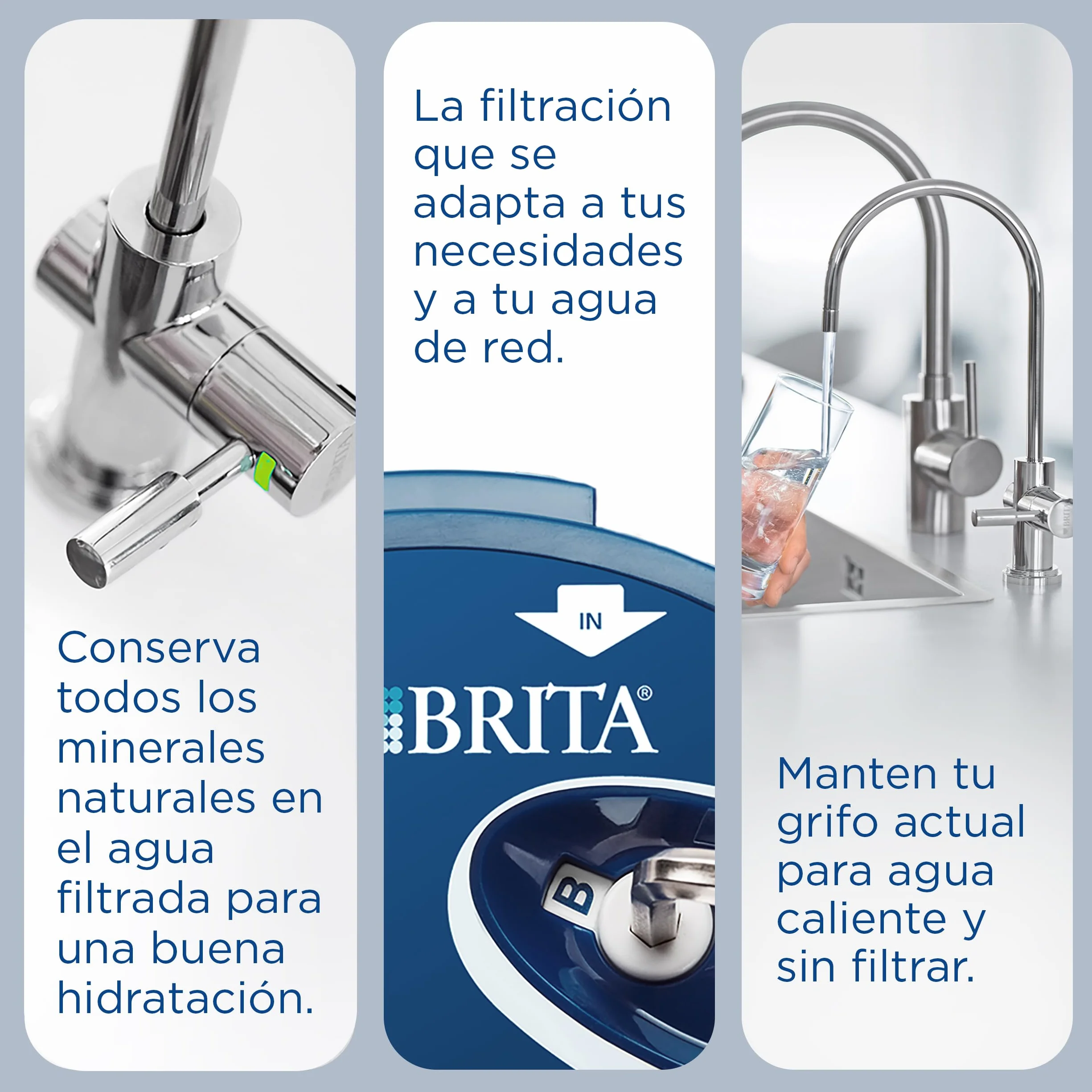 Brita Kran z filtrem do wody mypureP1, Srebrny, 26.5 cm, smaczna, czystsza woda bez chloru i zanieczyszczeń