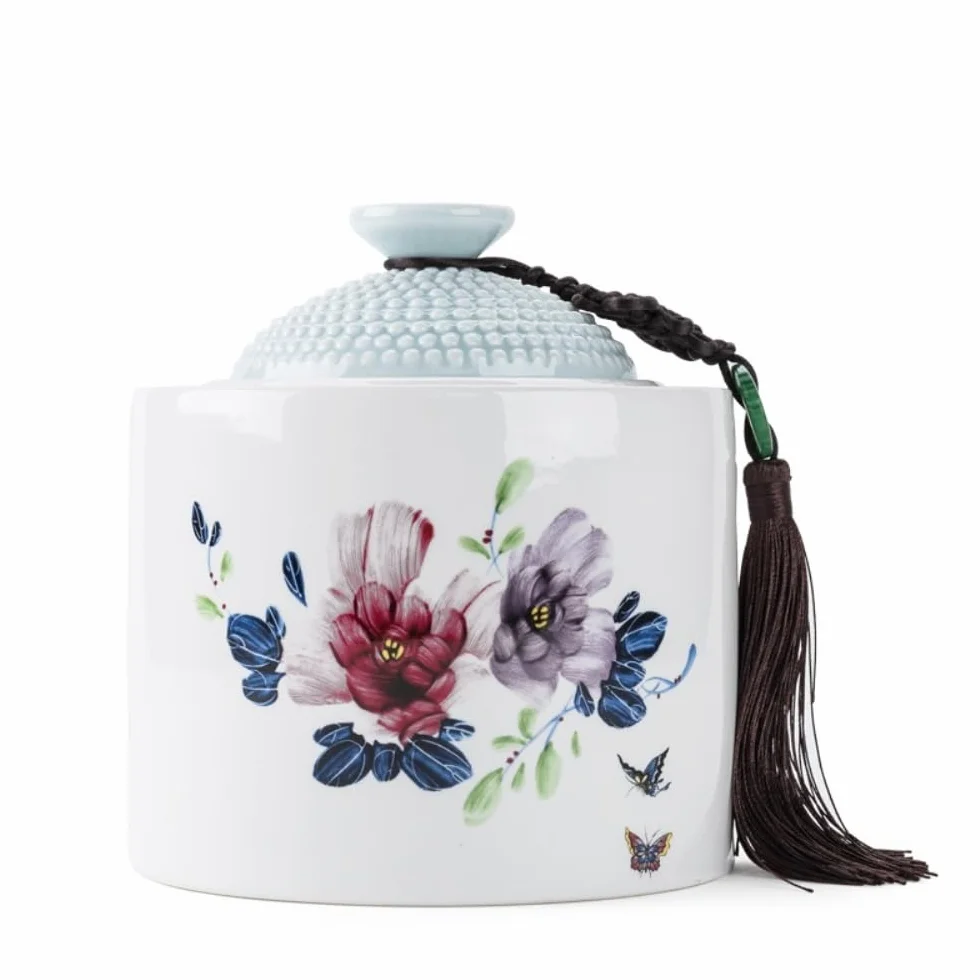HLTYGWX Pojemnik na herbatę ceramiczny luzem pojemnik do przechowywania herbaty słoik domowy szczelnie zamknię słoik zestaw do herbaty czarno-zielona herbata słoik do przechowywania pojedynczy słoik