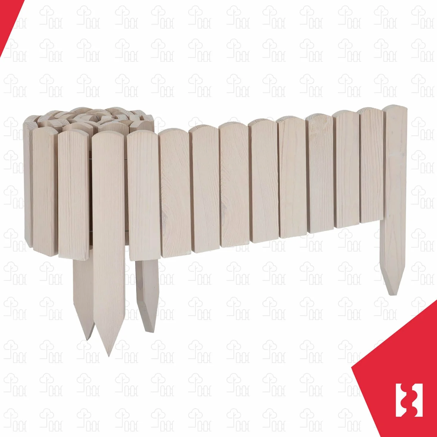 KOTARBAU® Płotek Ogrodowy Wbijany - 200 X 20 CM - Obrzeże Trawnika - Płot Drewniany - Palisada - Biały