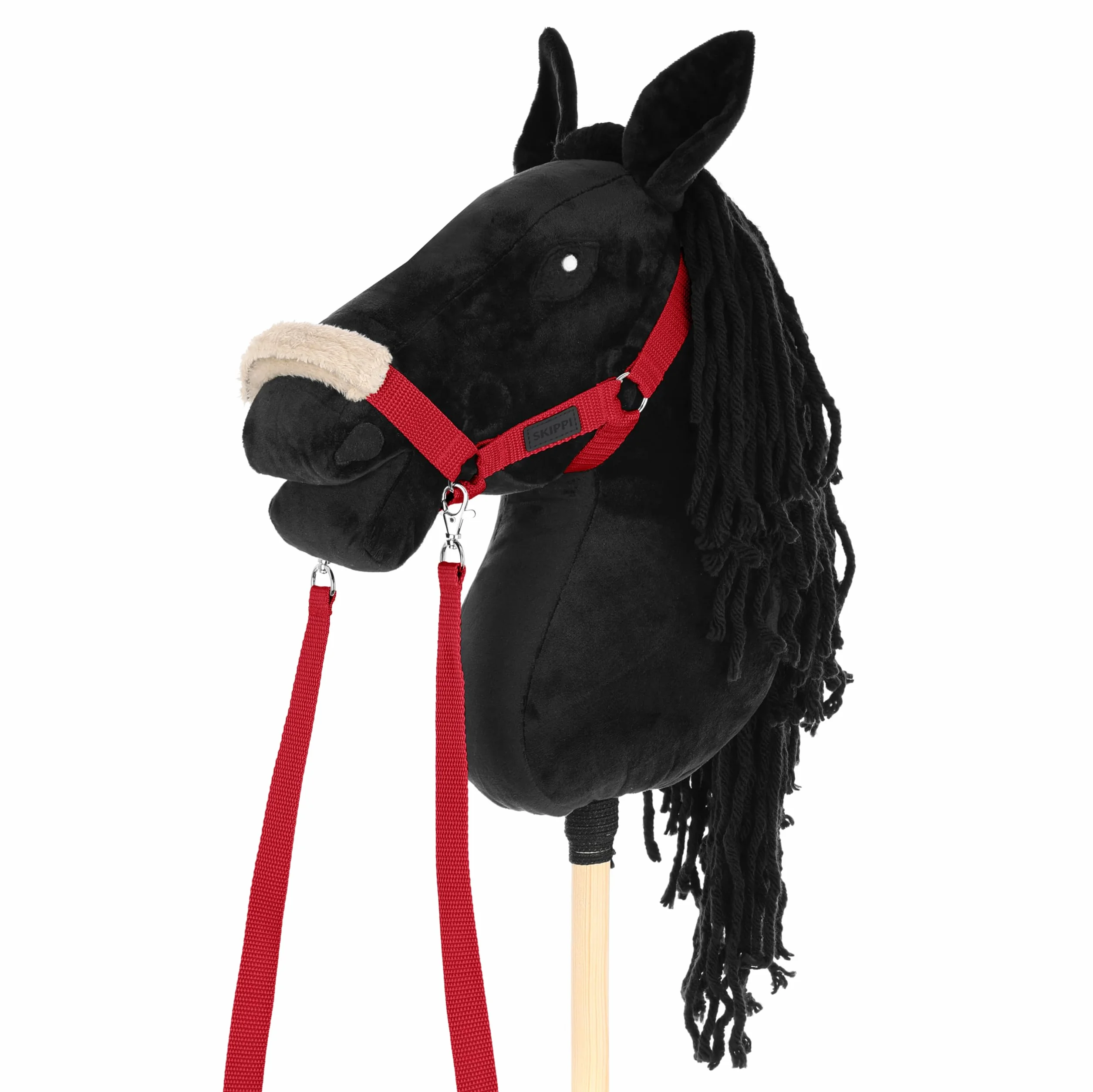 SKIPPI Kantar dla Hobby Horse - Czerwony, Wodze i 2 Futerka, Hobby Horse Akcesoria, Uniwersalny rozmiar