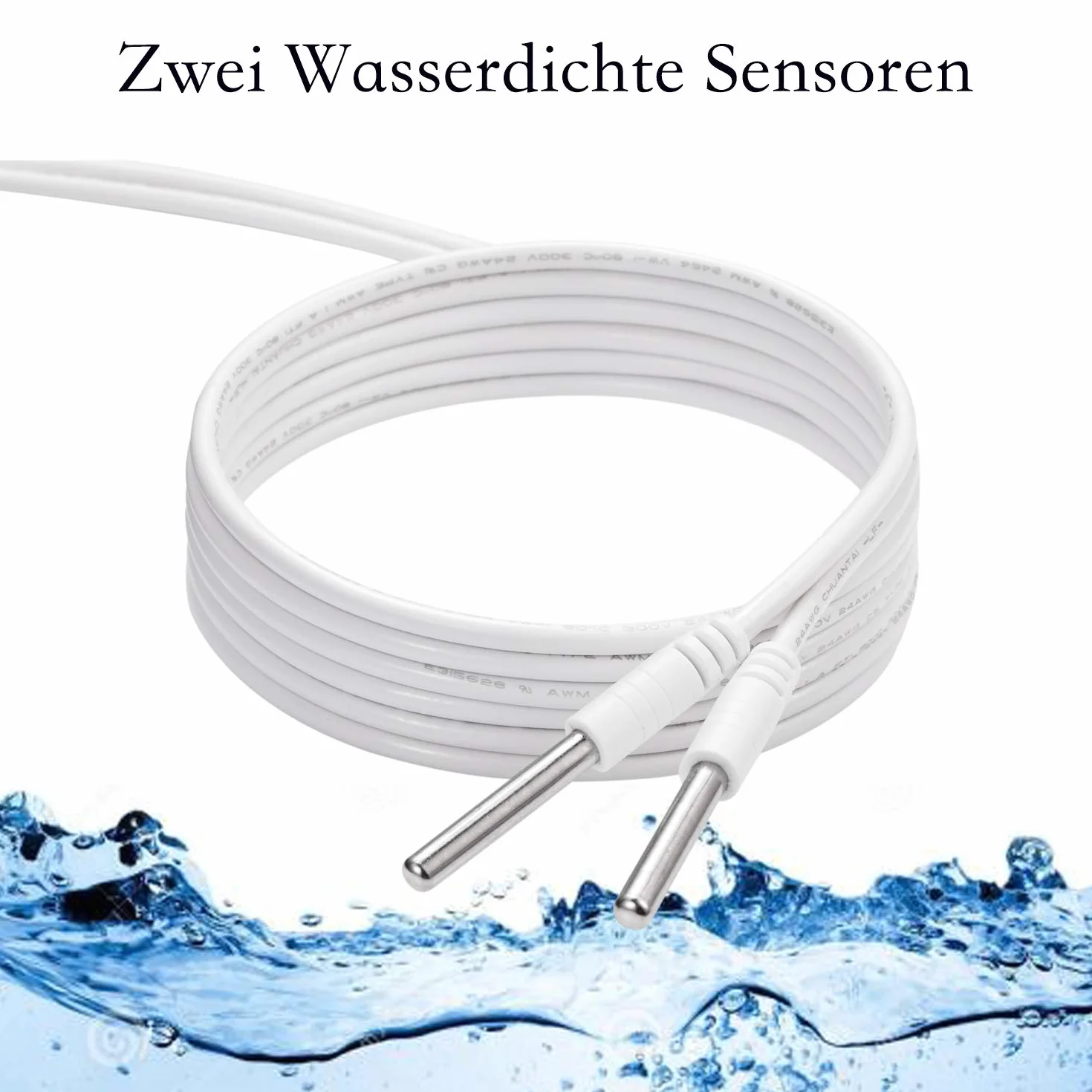 Cyfrowy regulator temperatury, ogrzewanie, termostat, gniazdko elektryczne z 2 czujnikami, do akwarium, terrarium, szklarni