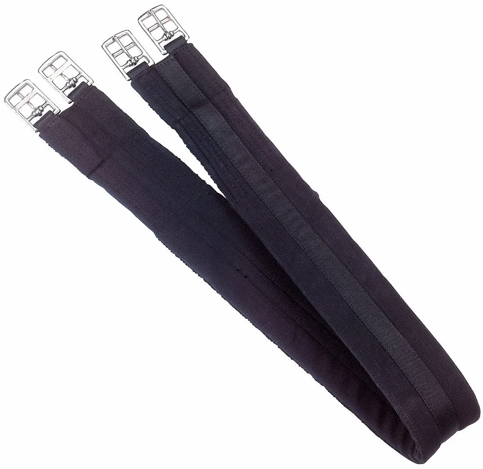 Kerbl Pasek siodłowy wyściełany klamry rolkowe pas bawełniany czarny 100-140 cm