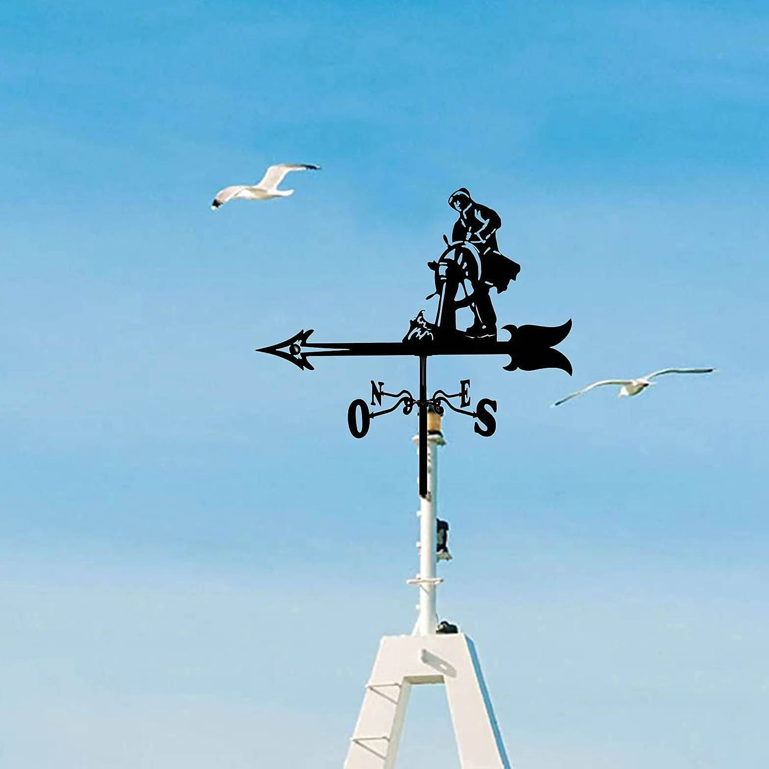 Weathervane wiatrowskaz wiatrowskaz metalowy wiatrowskaz z łopatkami dachowymi narzędzie pomiarowe dekoracje ogrodowe na zewnątrz gospodarstwo podwórko altanka kierunkowskaz