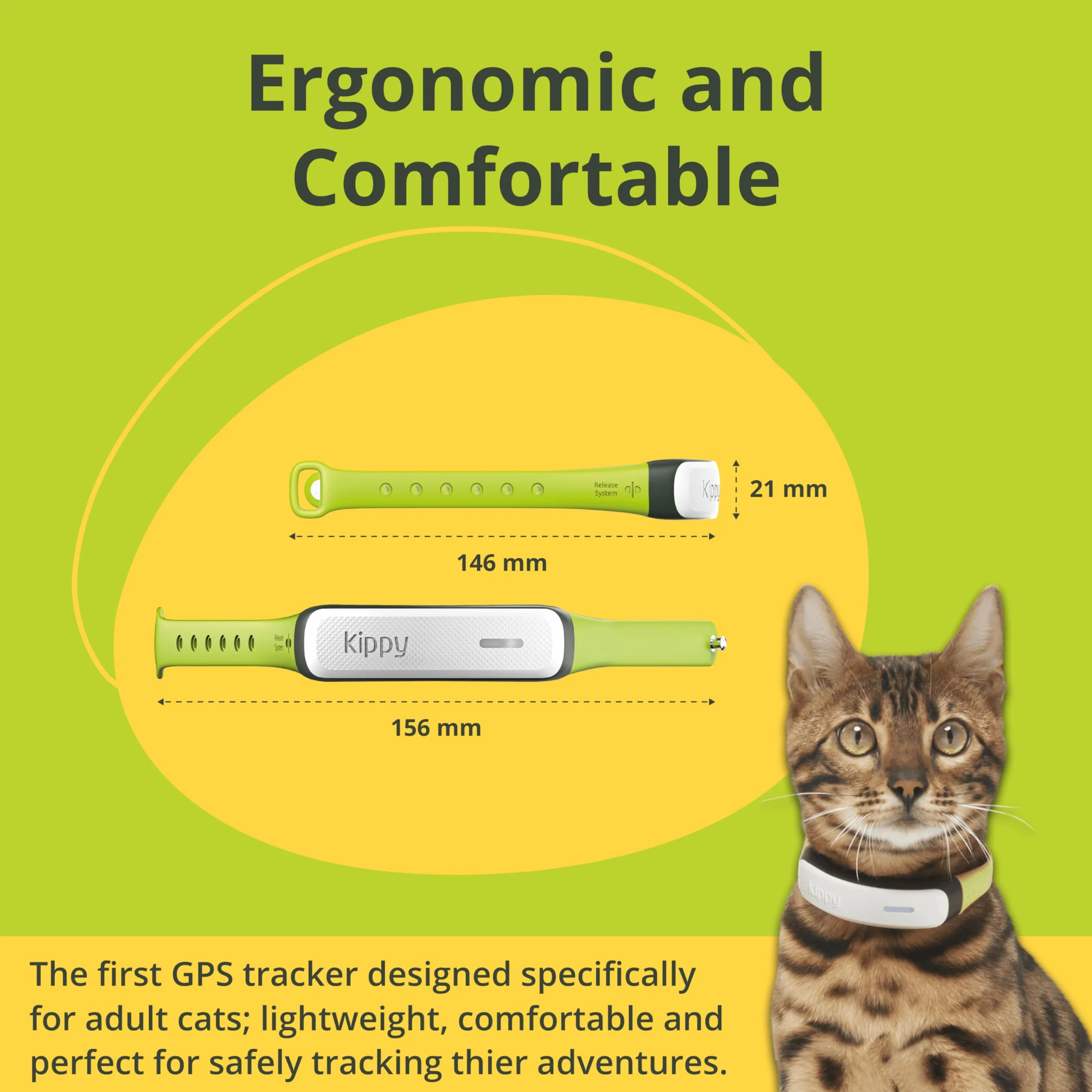 Kippy CAT GPS dla kotów z obrożą lokalizator monitor zdrowia i aktywności antydławieniowy alerty wirtualne granice