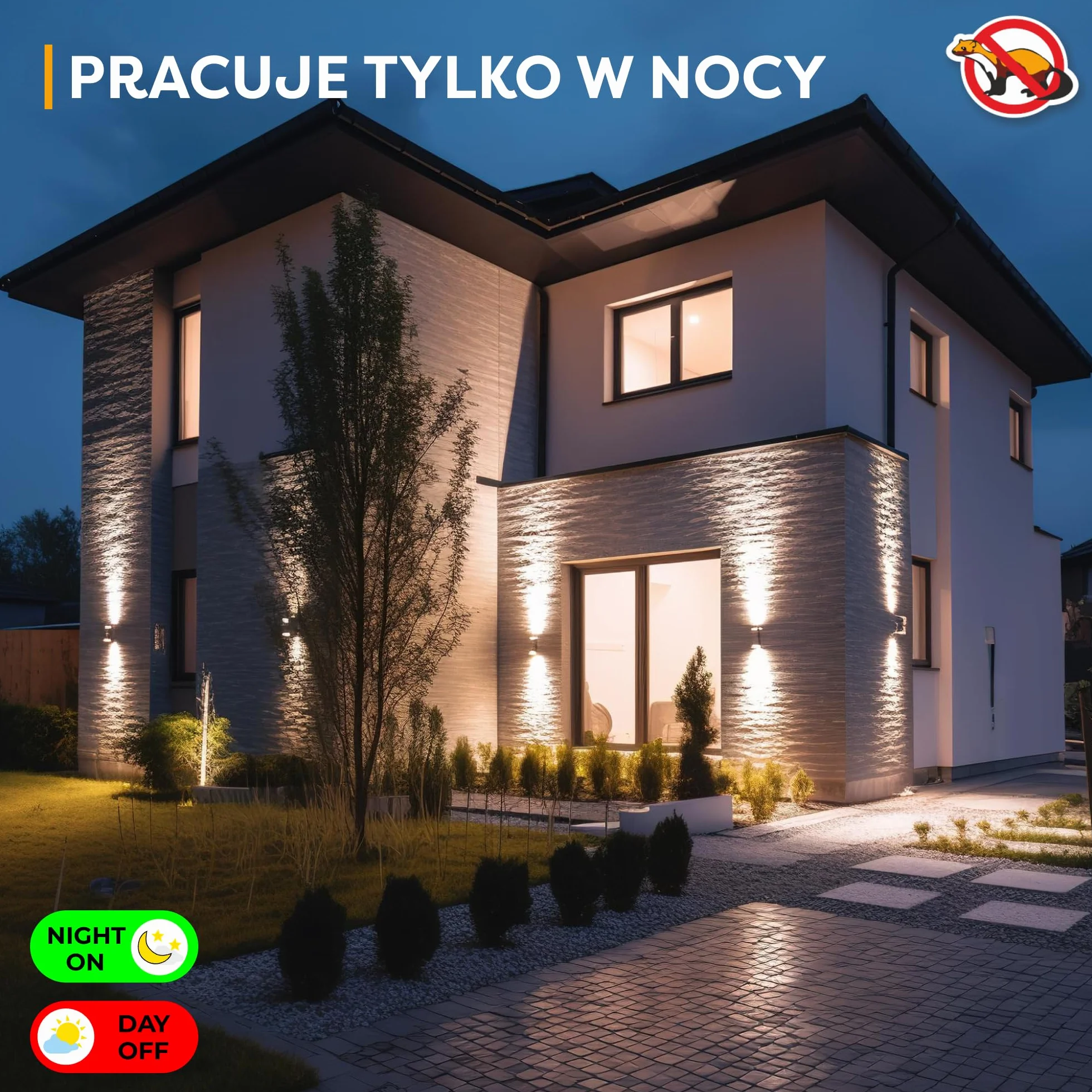 ANTYKUNA Hermetyczny Odstraszacz Gryzoni Kuny Szczury | Cichy i Skuteczny | Parking Miejsca Parkingowe Magazyny | Działa w Nocy