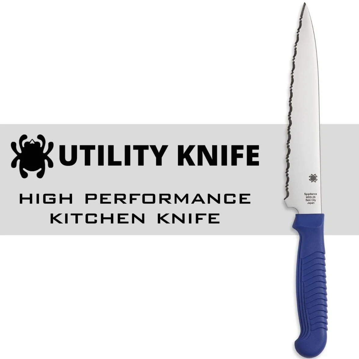Spyderco K04SBL nóż kuchenny ze stałą rączką, niebieski, rozmiar 152 mm