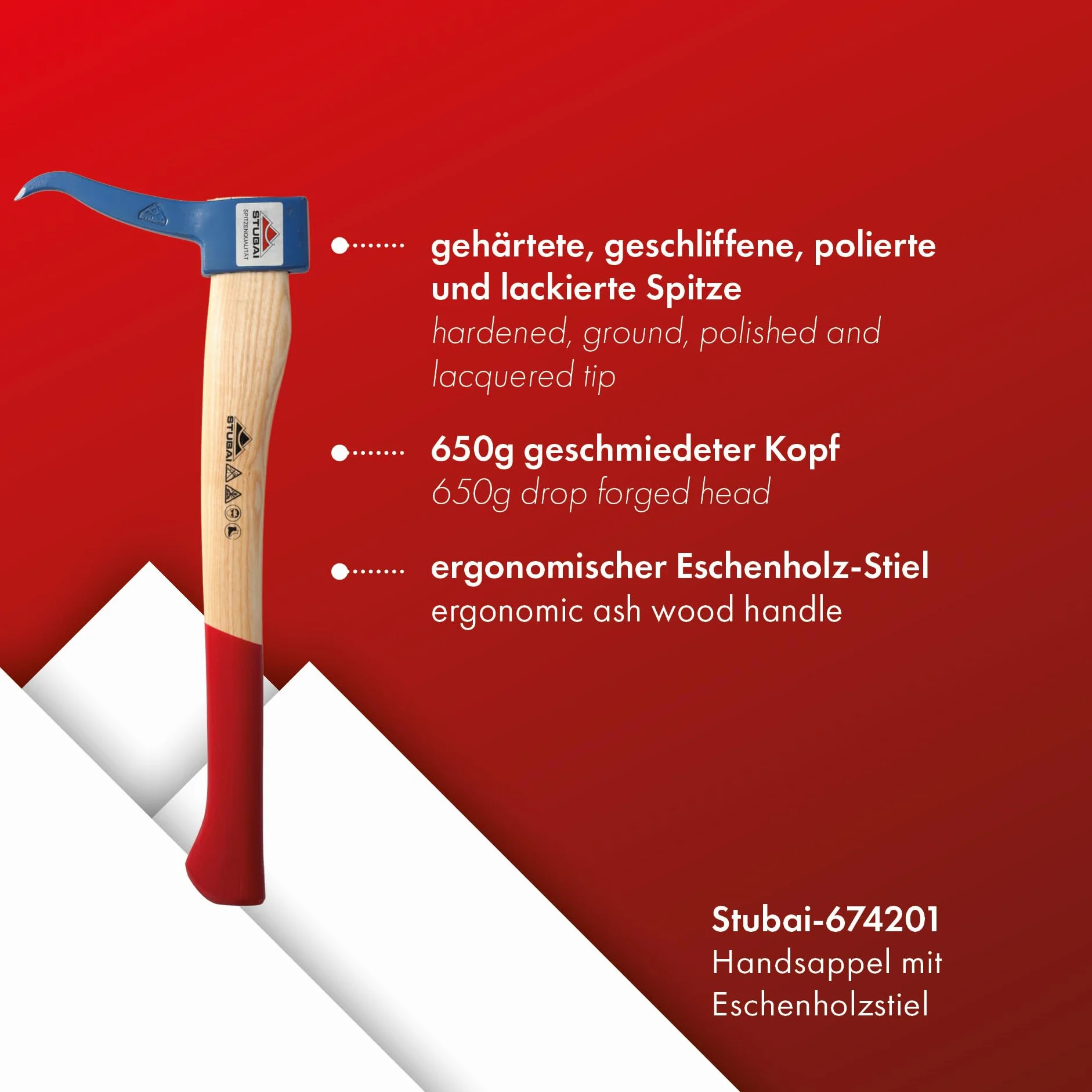 Stubai Ręczne jabłko z trzonkiem długość 450 mm 650 g