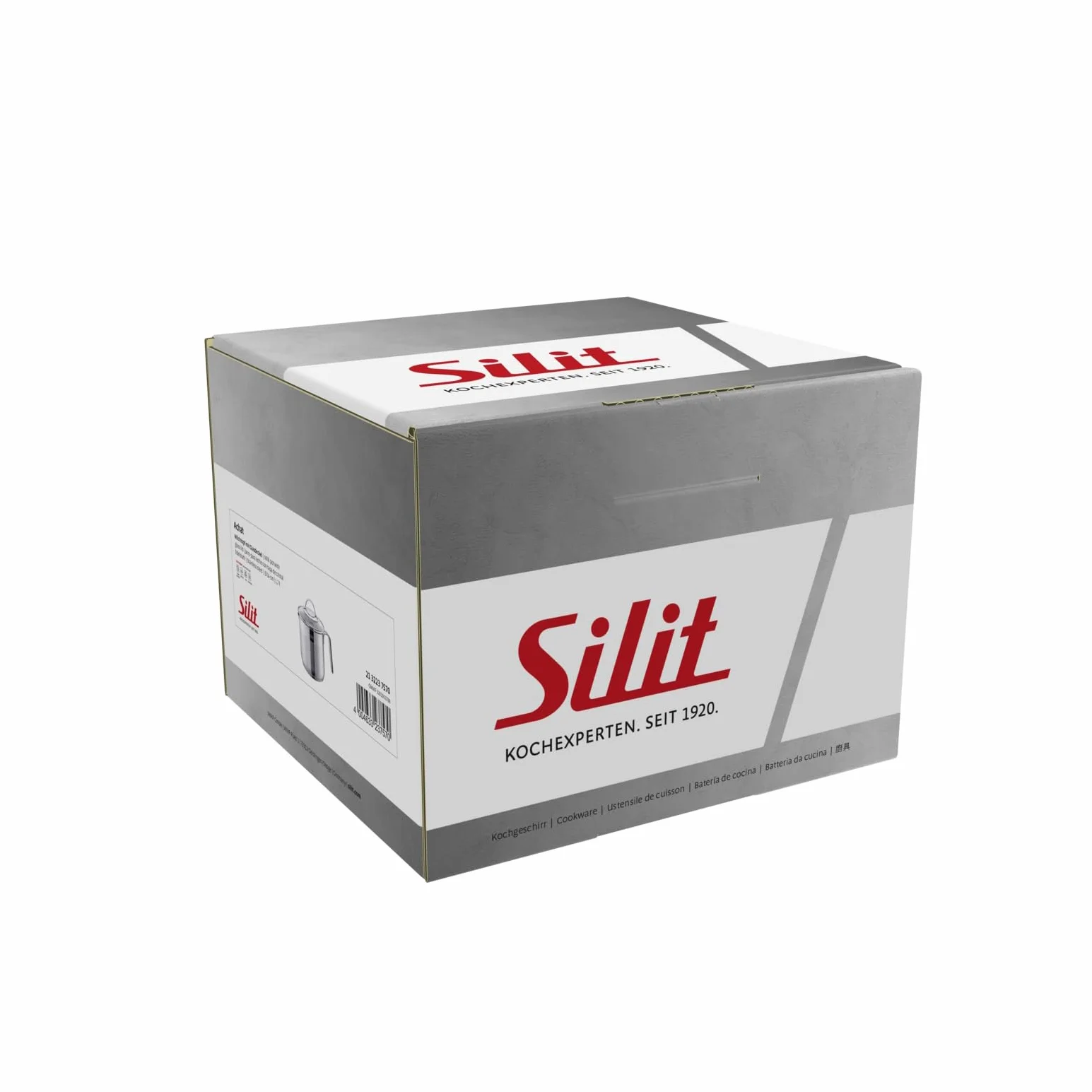 Silit Achat dzbanek na mleko ze szklaną pokrywką, srebrny, 14 cm, 1,7 l