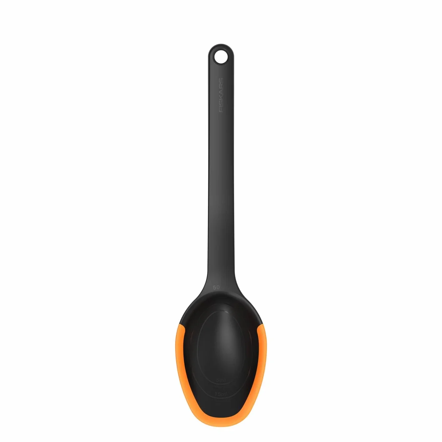 Fiskars Łyżka Functional Form, długość: 29 cm, materiał: tworzywo/silikon, kolor: czarny/pomarańczowy, 1027299